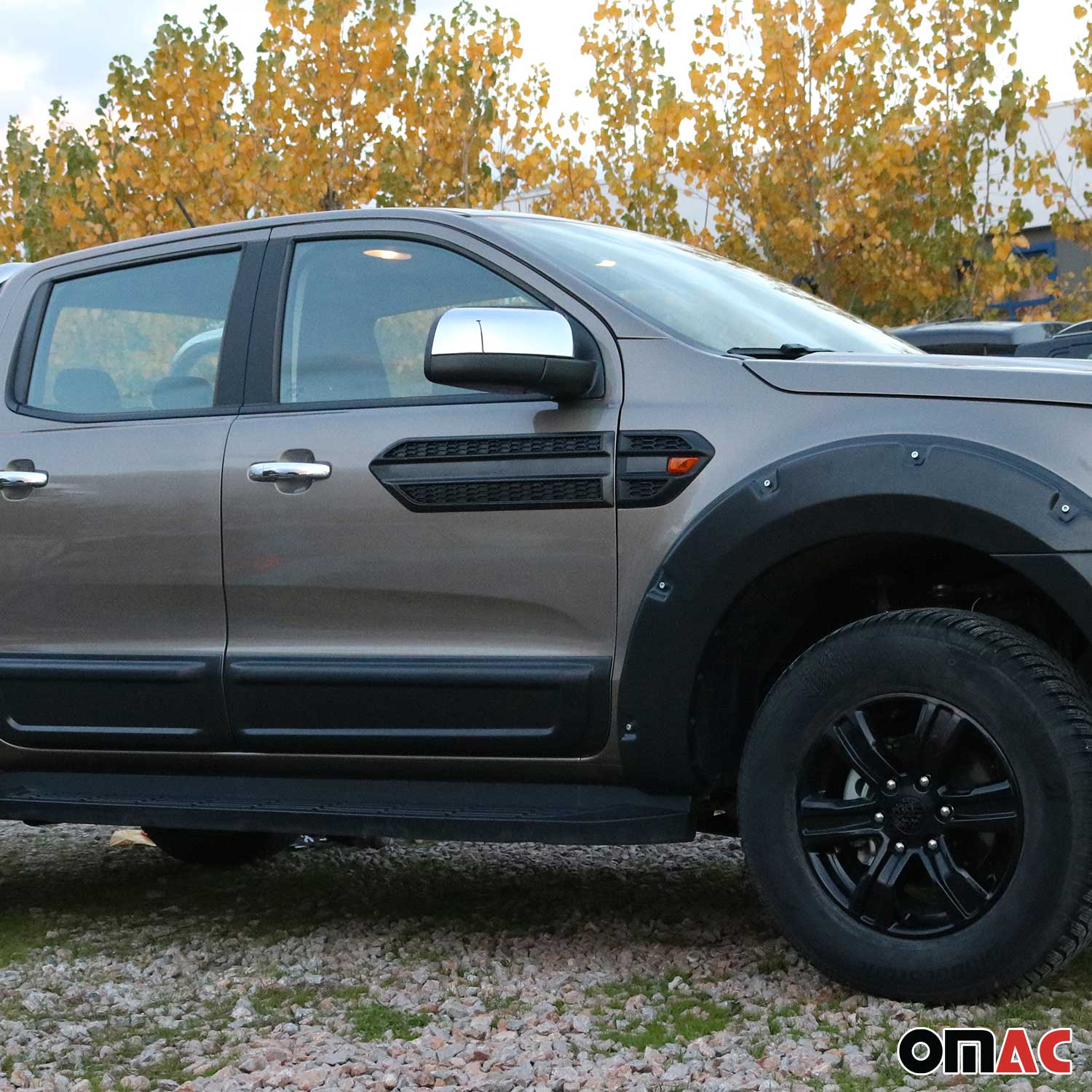 2019-2023 Ford Ranger Wildtrak Side Door Molding Trim Skirt Garnish Black 2Pcs