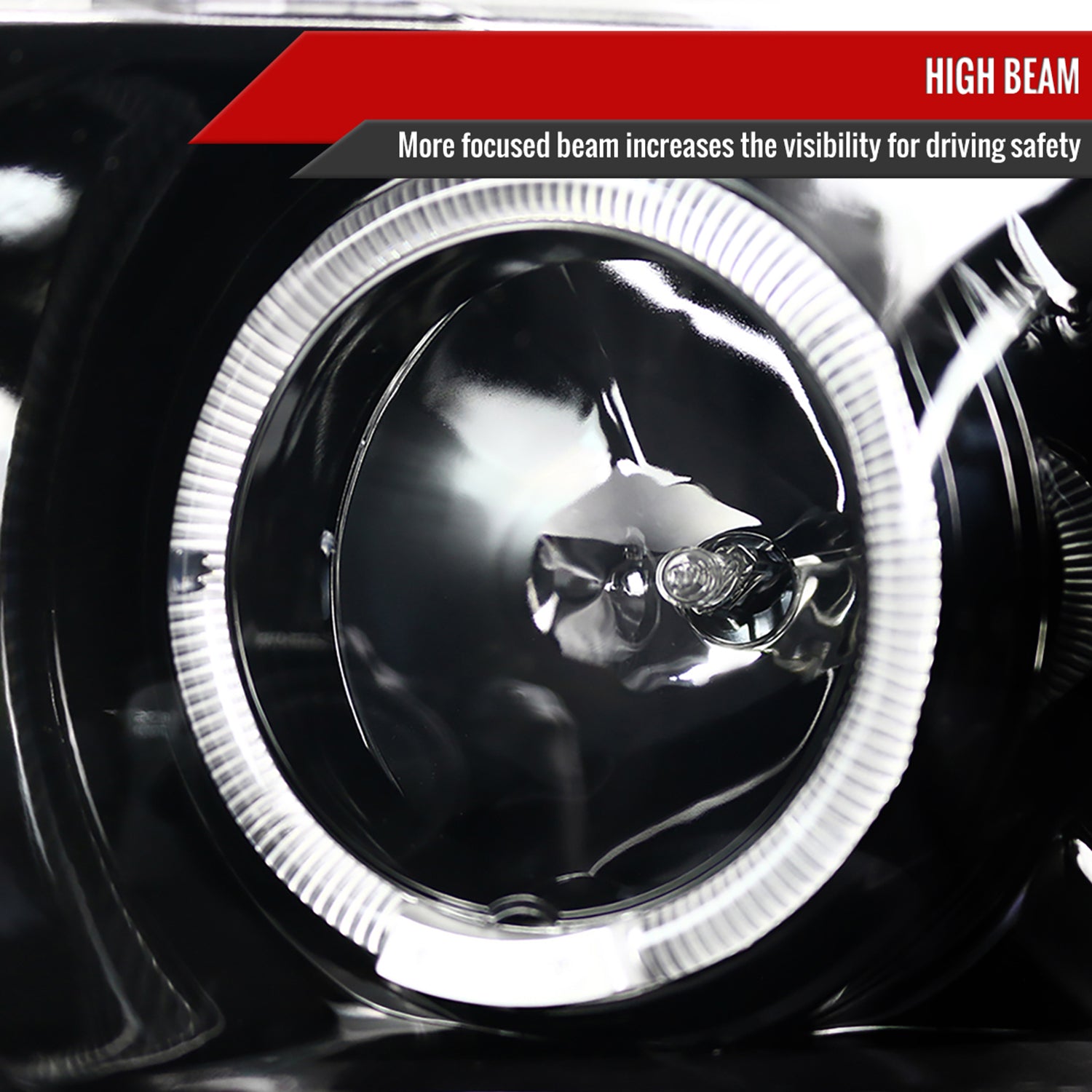2002-2005 Dodge RAM 1500/ RAM 2500 3500 Dual Halo Headlights Jet Black