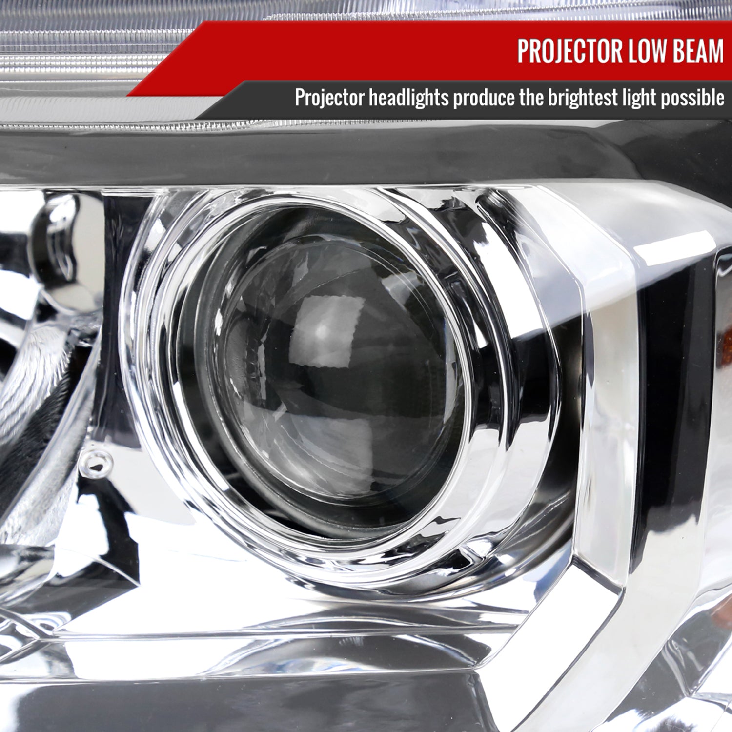 2016-2023 Toyota Tacoma Projector Headlights w/ Amber Reflectors Chrome/Clear