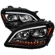 2006-2008 Mercedes W164 ML Class LED Bar Headlights Signal Lights Jet Black