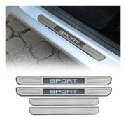 Door Sill Cover Illuminated Sport Brushed Chrome S.Steel 4 Pcs