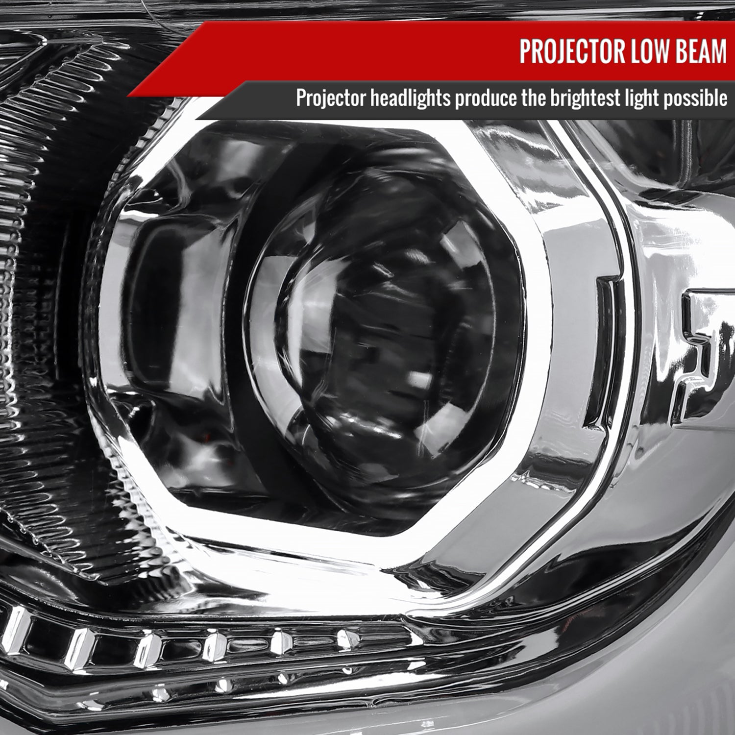 2015-2021 Chevy Colorado LED Bar Projector Headlights Chrome/Clear Lens