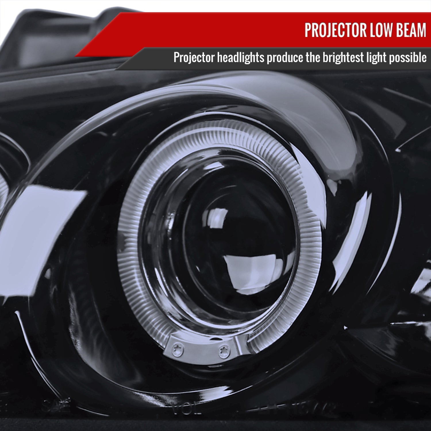 2000-2003 Nissan Sentra Dual Halo Projector Headlights Glossy Black/Smoke Lens