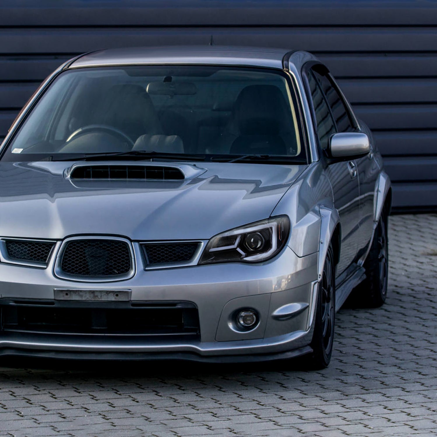 2006-2007 Subaru Impreza WRX STI LED Bar Signal Projector Headlights Black