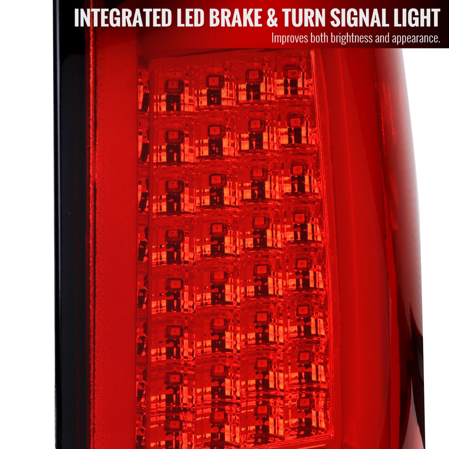 2004-2015 Nissan Titan LED Tail Lights with White LED Tube Chrome/Red Lens