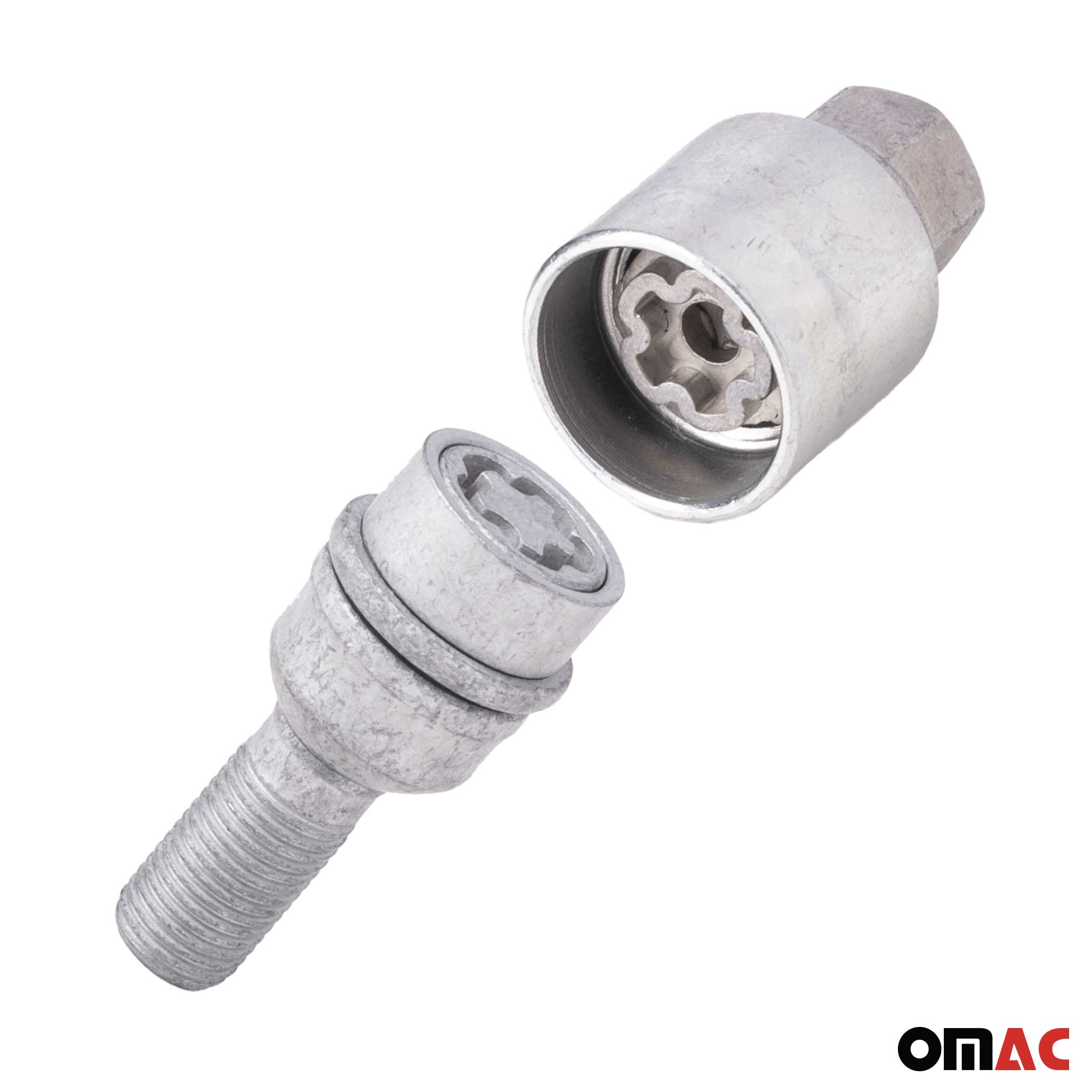 Wheel Lock Kit for Audi Q6 E-Tron Q7 Q8 M14X1,5 Galvanized Silver 4Locks&1Key
