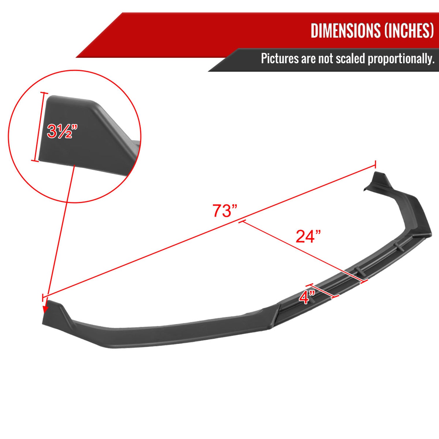 2018-2019 Hyundai Sonata Matte Black 3Pcs Front Bumper Lip Splitter Kit
