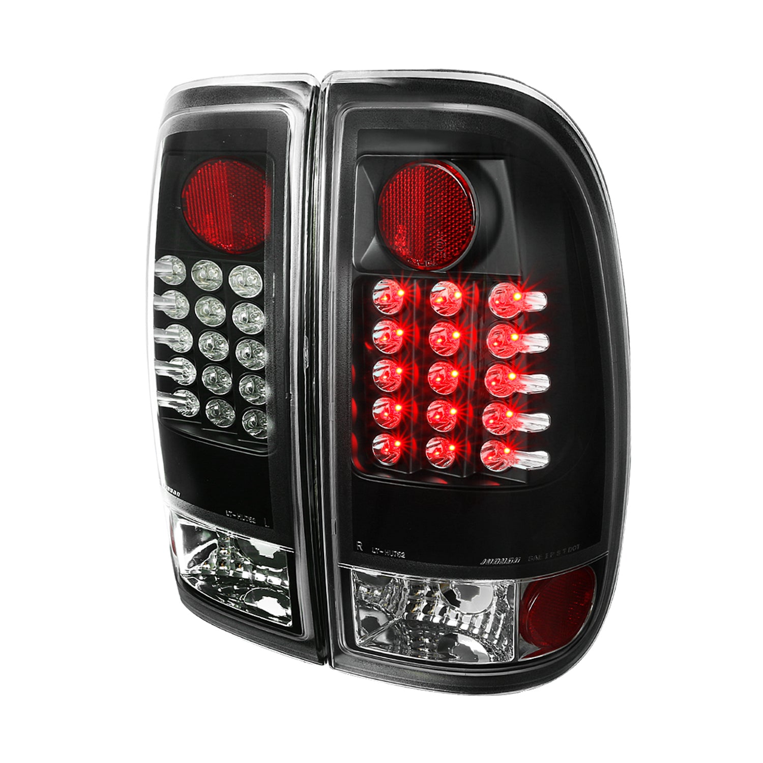 2008-2016 Ford F-250/350/450/550 Super Duty LED Tail Lights Matt Black/Clear