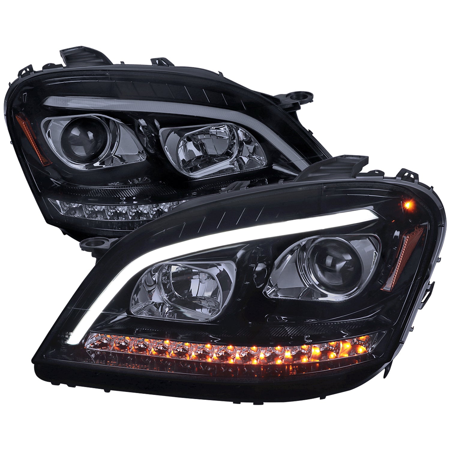 2006-2008 Mercedes Benz W164 ML Class LED Bar Headlights Signal Lights Smoke