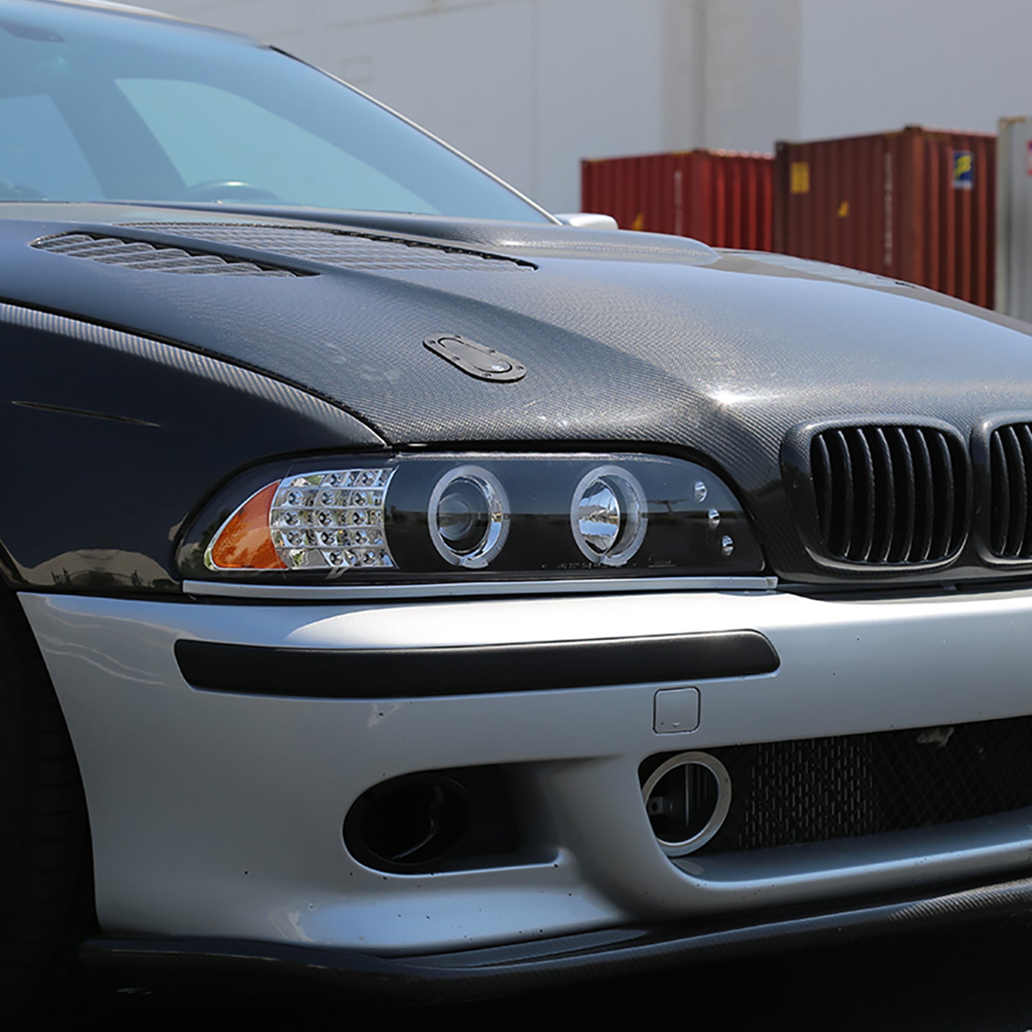 2001-2003 BMW E39 5 Series Dual Halo Headlights LED Signal Lights Black