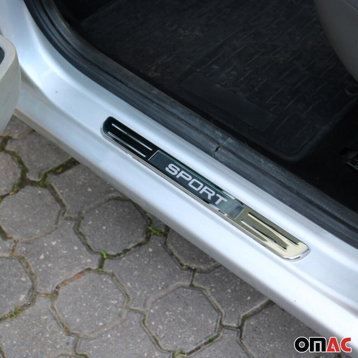 Fiat 500L 500X Door Sill Scuff Plate Illuminated Sport Stainless Steel Silver 4 Pcs