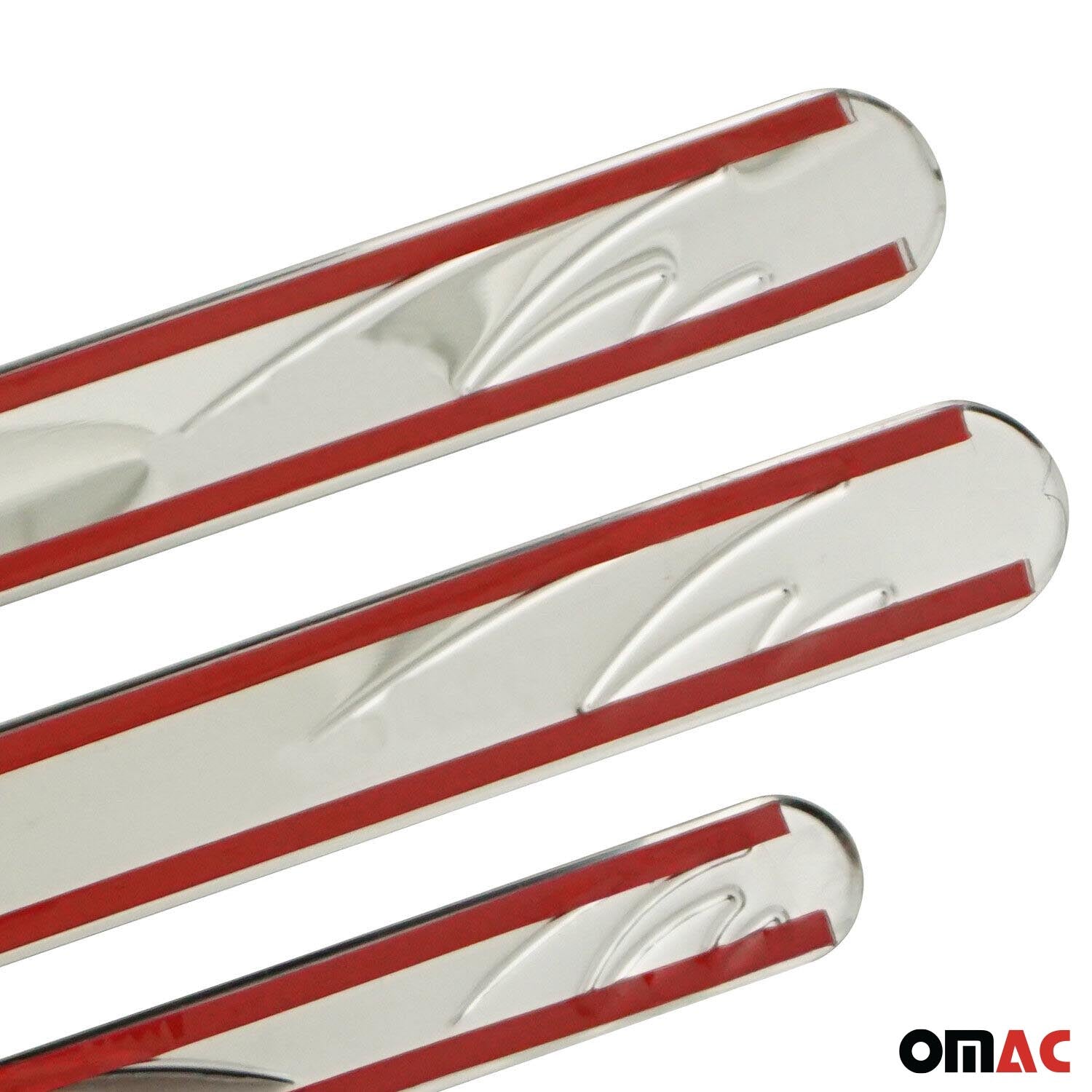 Cadillac Door Sill Scuff Plate Scratch Protector Stainless Steel Silver Wave 4 Pcs