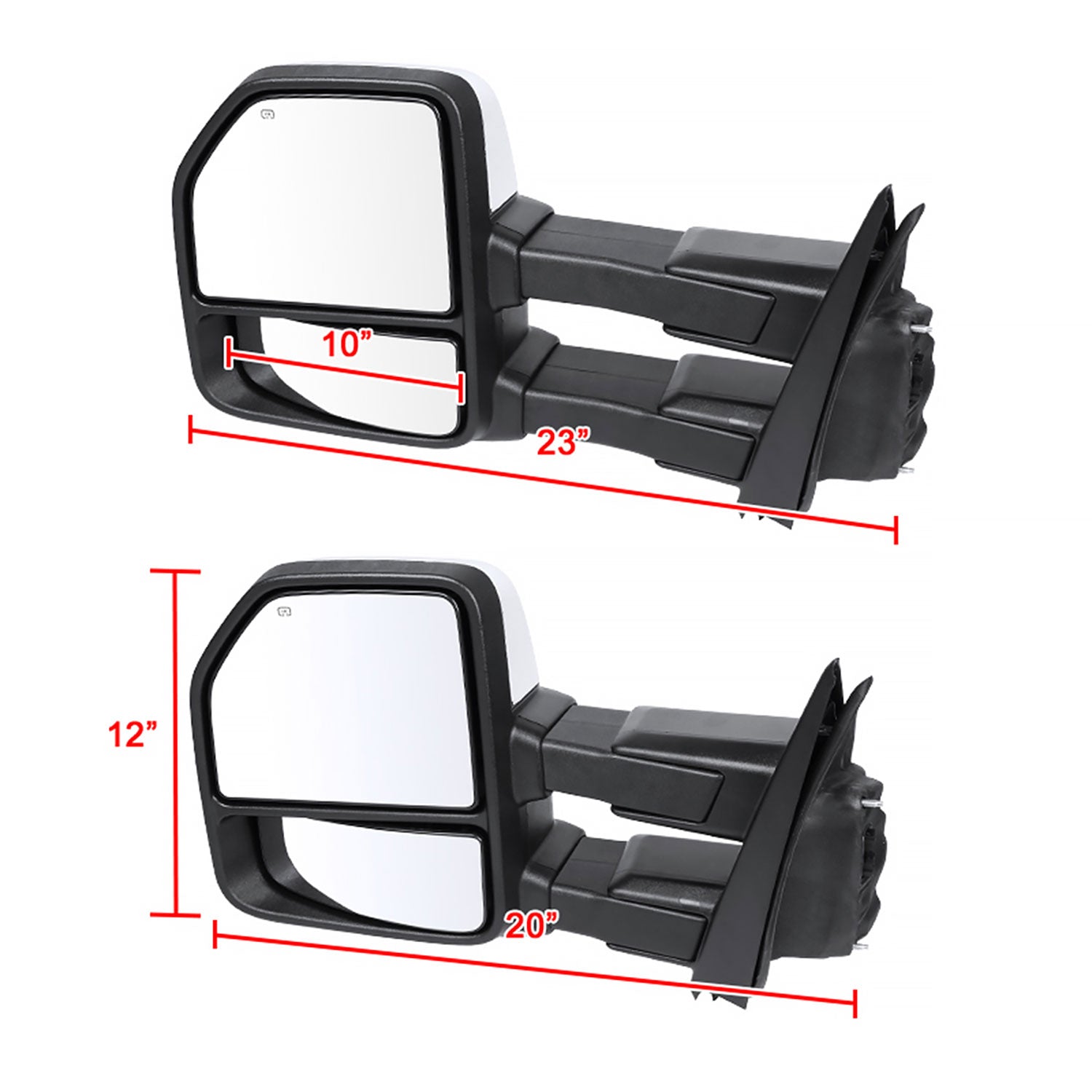 2015-2020 Ford F-150 Heated 8Pin/22Pin Chrome Towing Mirrors & Turn Signal