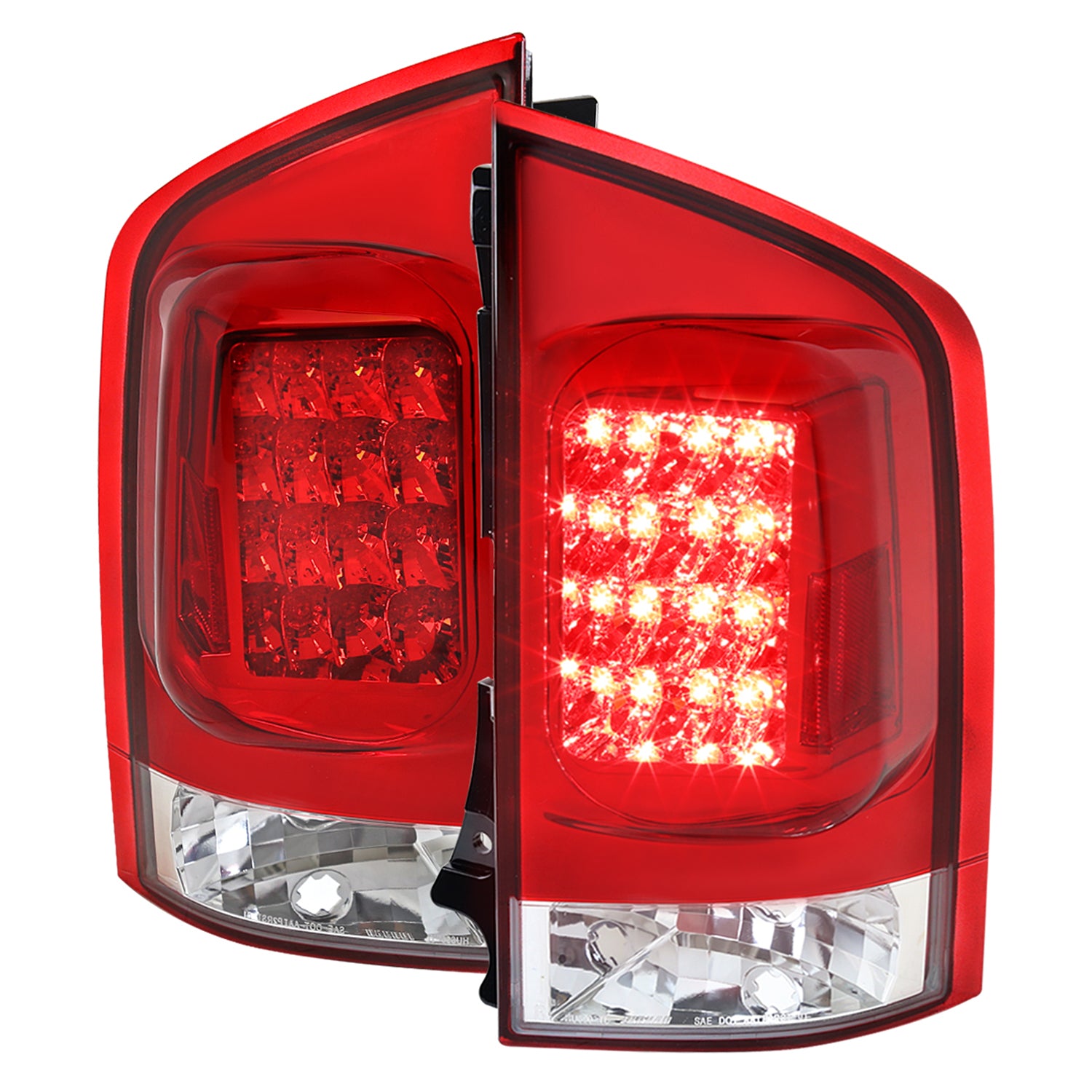 2005-2015 Nissan Armada LED Tail Lights Chrome Housing/Red Clear Lens