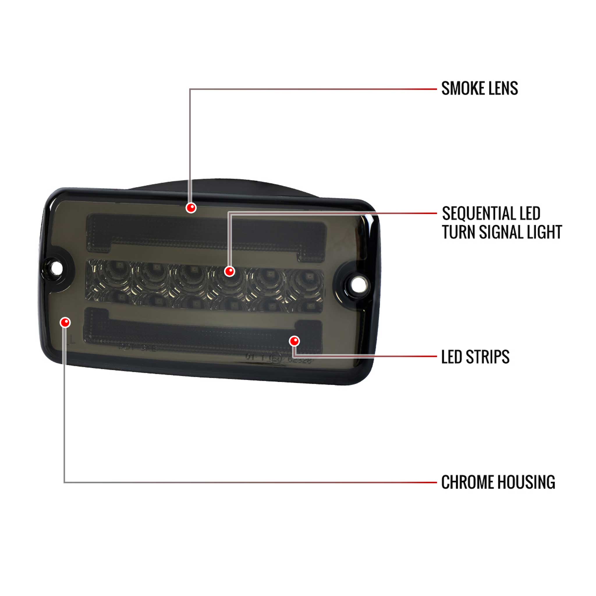 For Jeep Wrangler 1997-2006 Front Bumper LED Turn Signal Lights Chrome Housing Smoked Lens