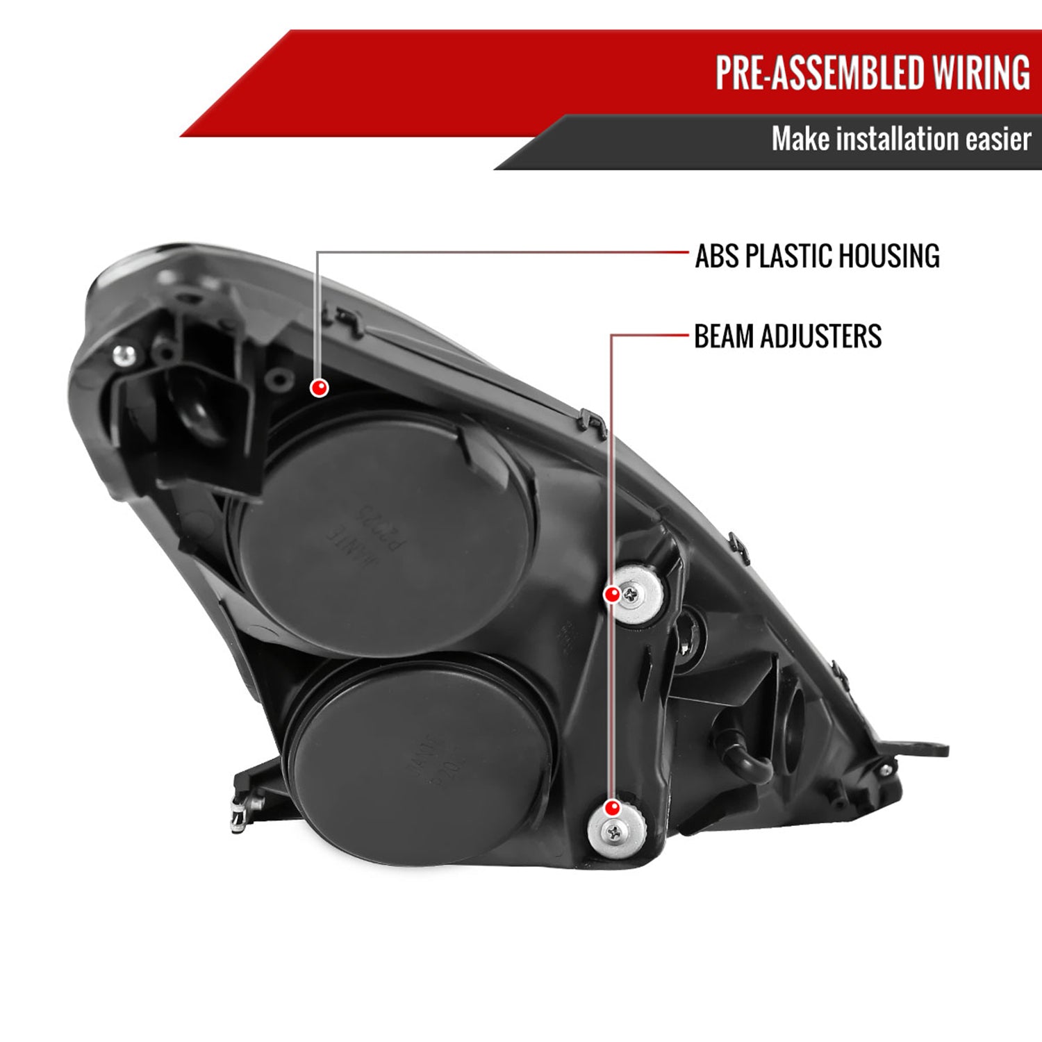 2000-2005 Toyota Celica Projector Headlights Matte Black Housing/Clear Lens
