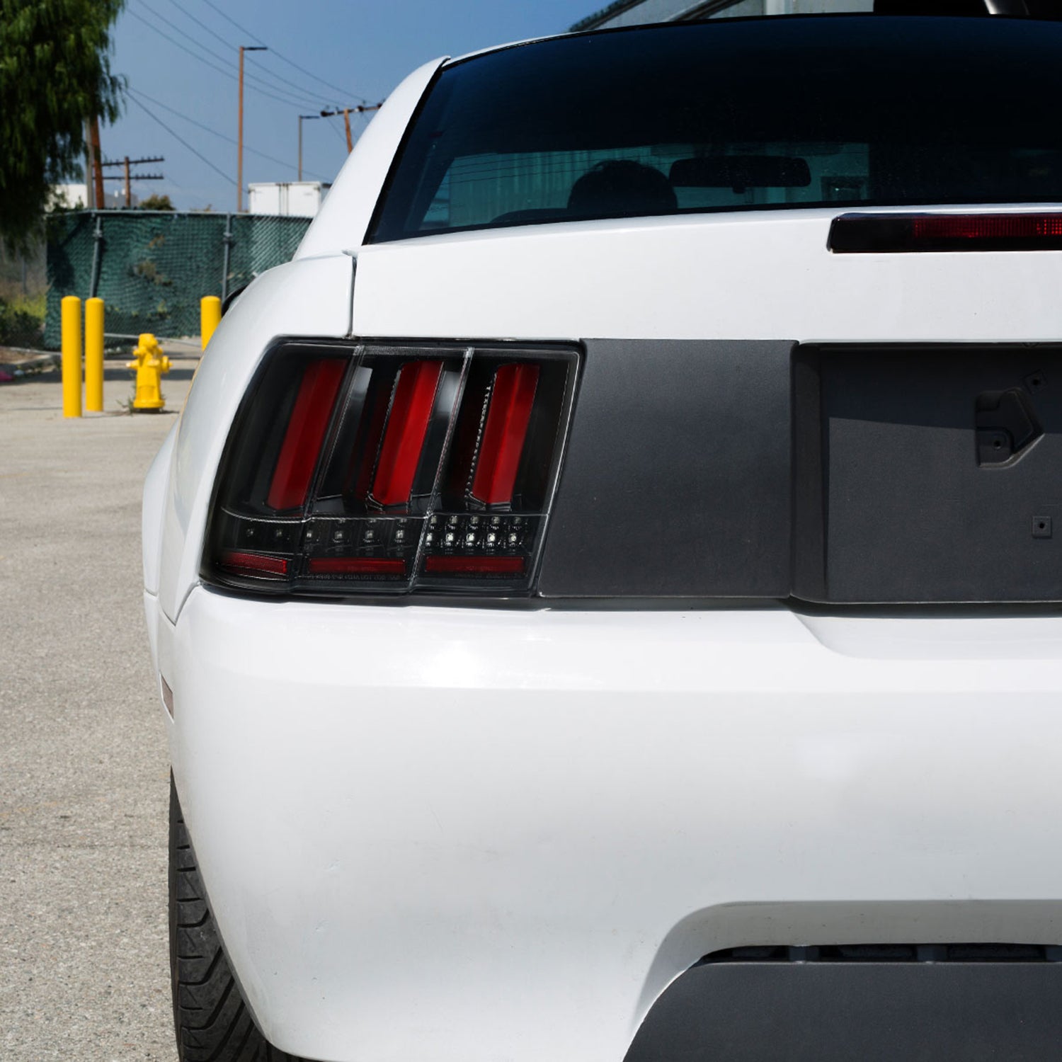 1999-2004 Ford Mustang Sequential LED Tail Lights Jet Black/Clear Lens
