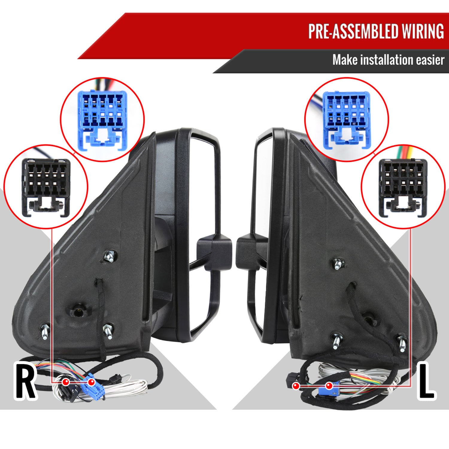 2002-2007 Chevy Silverado/ GMC Sierra/Yukon/ XL Heated Towing Mirrors Smoke