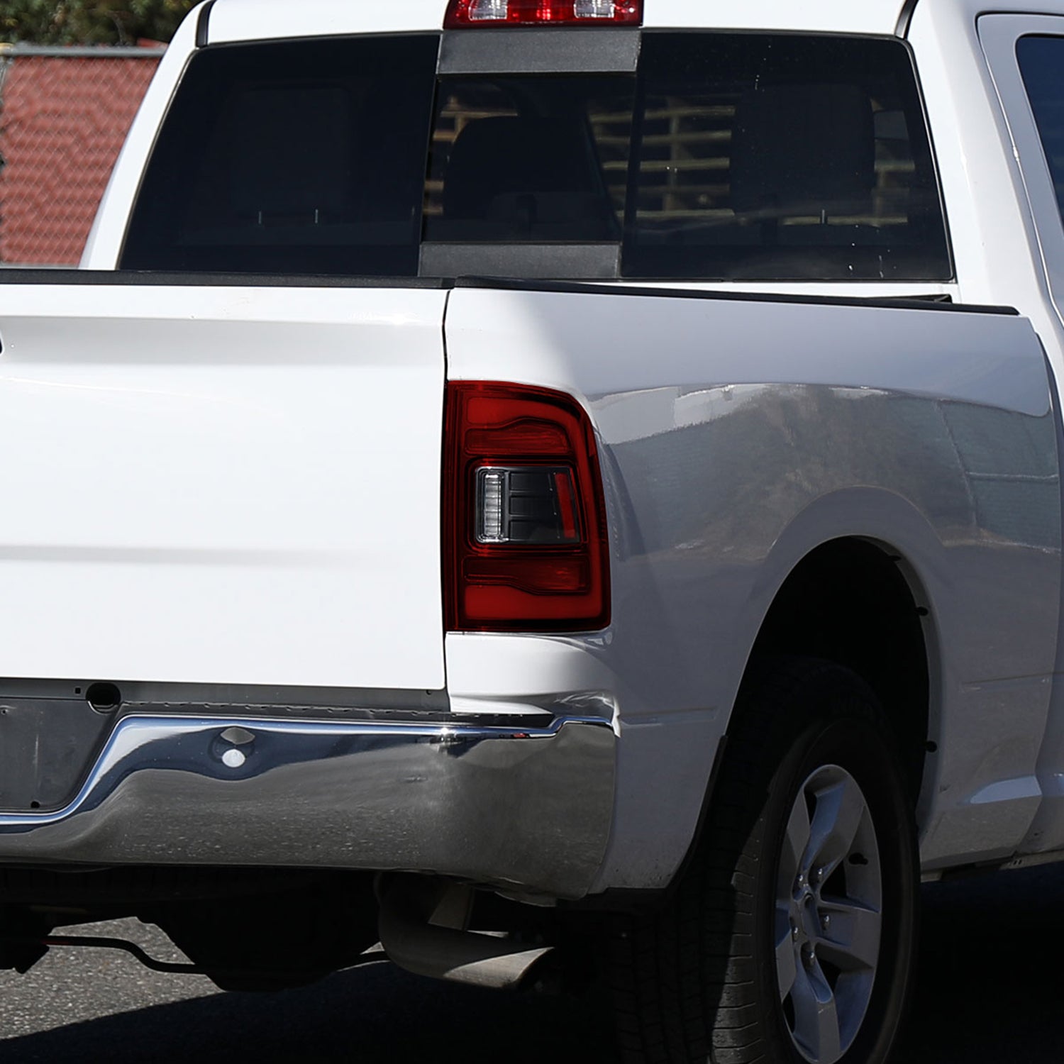 2009-2018 Dodge RAM 1500 2500 3500 LED Bar Tail Lights Matt Black/Red Clear