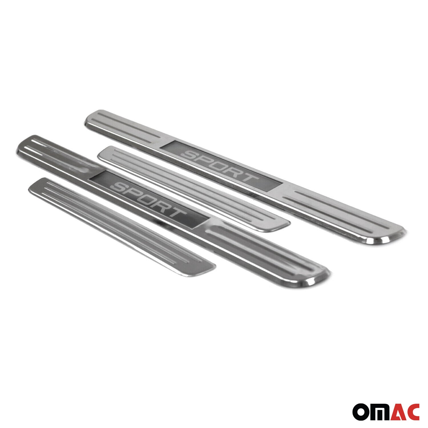 VW Golf Tiguan Door Sill Scuff Plate Illuminated Sport Stainless Steel Silver 4 Pcs
