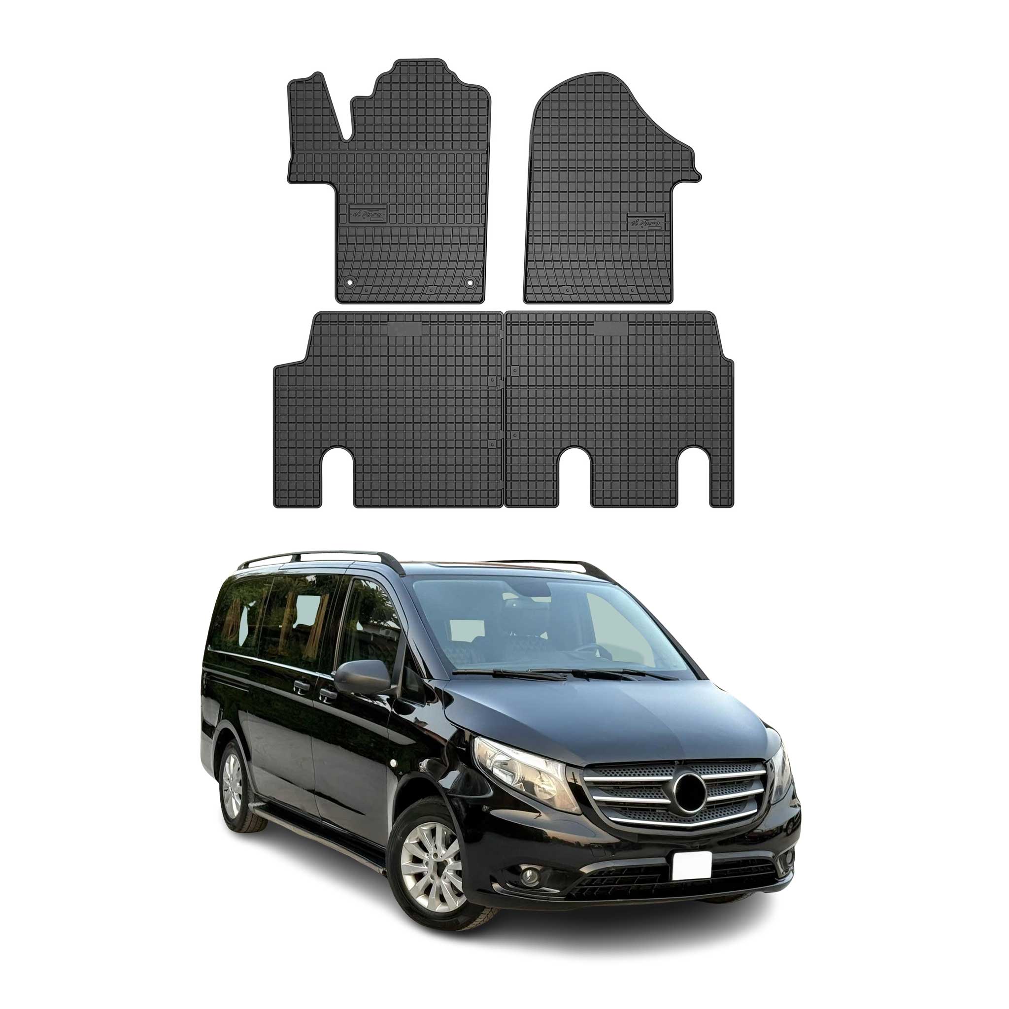 2016-2024 Mercedes Metris Floor Mats Liners Full Set All Weather Rubber Black