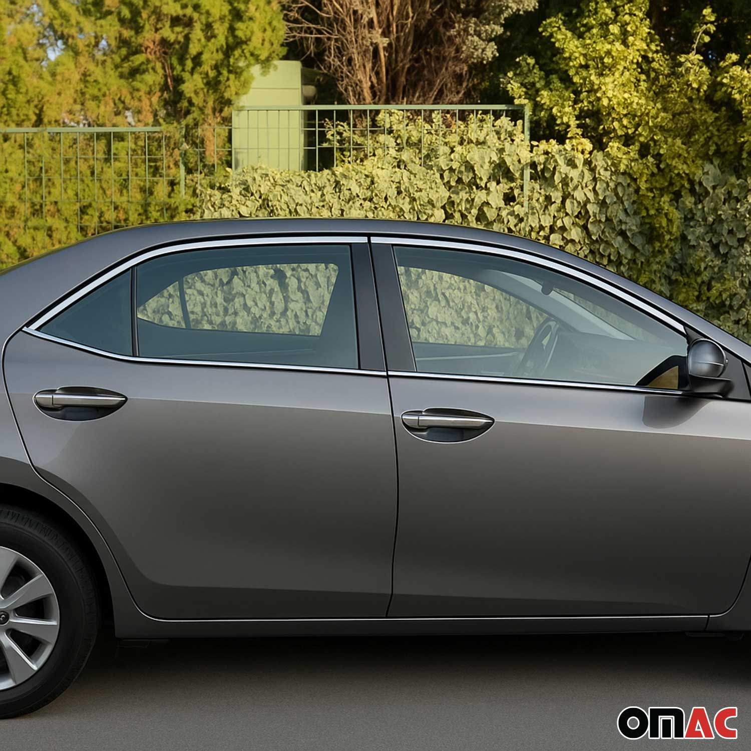 2014-2019 Toyota Corolla Window Molding Trim Streamer Stainless Steel Silver 4 Pcs