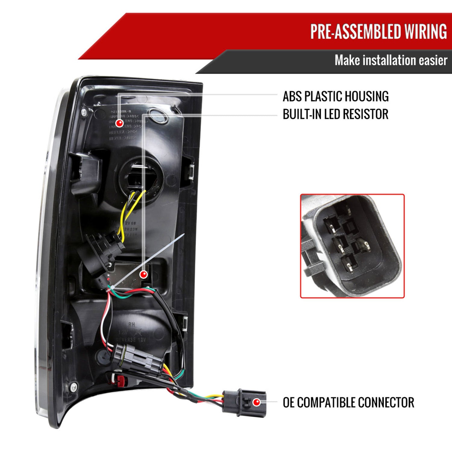 2013-2018 RAM 1500/2500/3500 Signal LED Tail Lights Matt Black/Clear