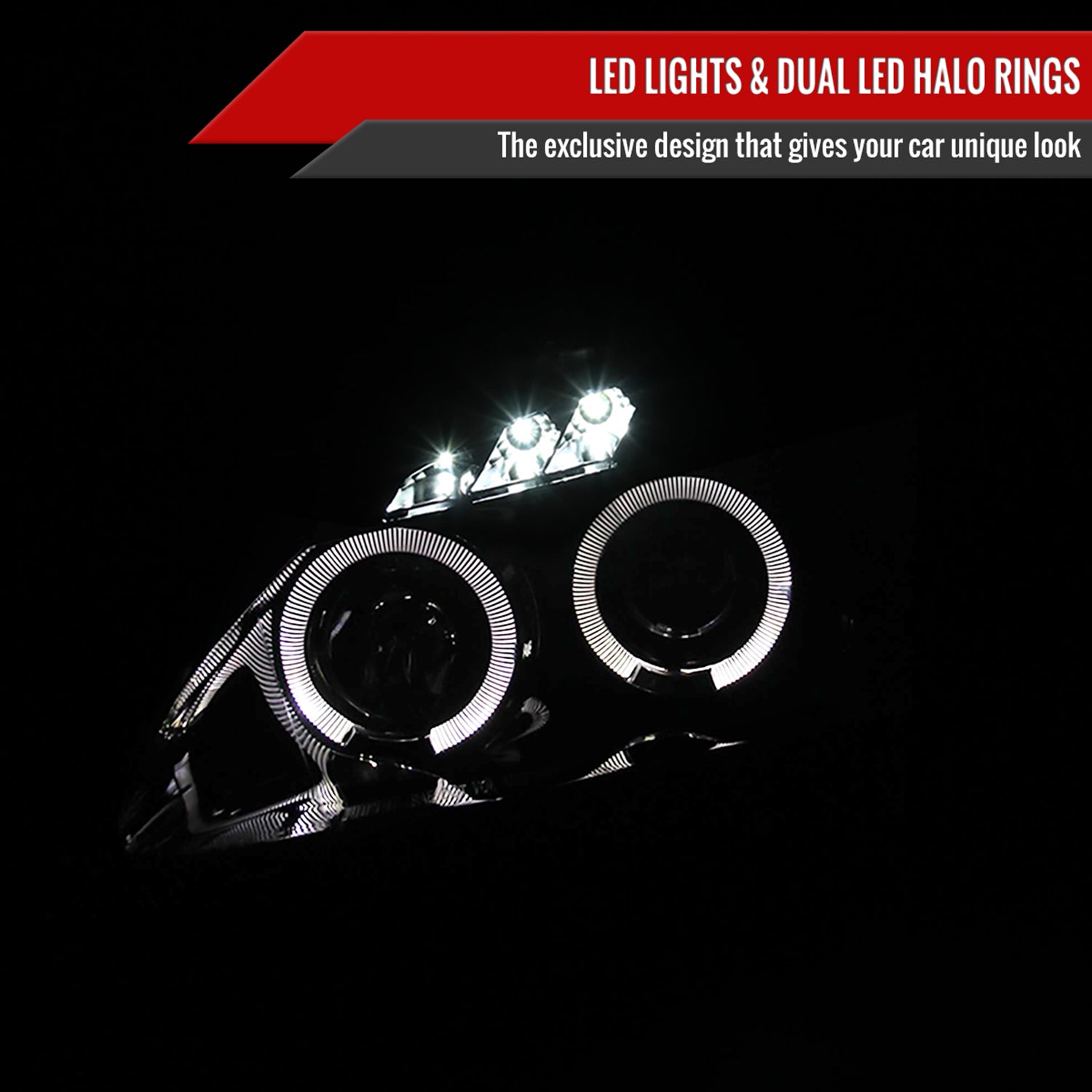 2000-2003 Honda S2000 AP1 Dual Halo Projector Headlights Glossy Black/Smoke
