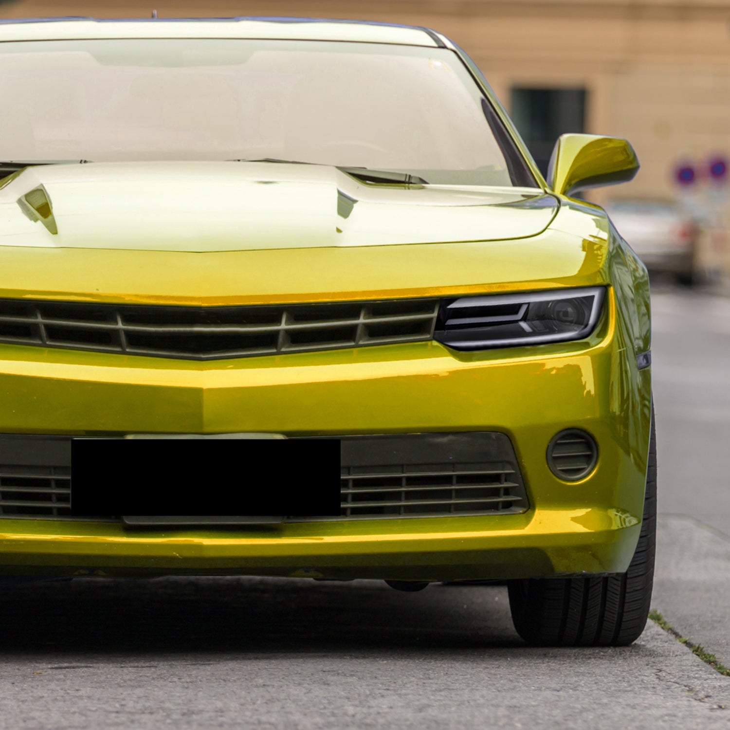 2014-2015 Chevy Camaro LED Projector Headlights Turn Signal Lights Black