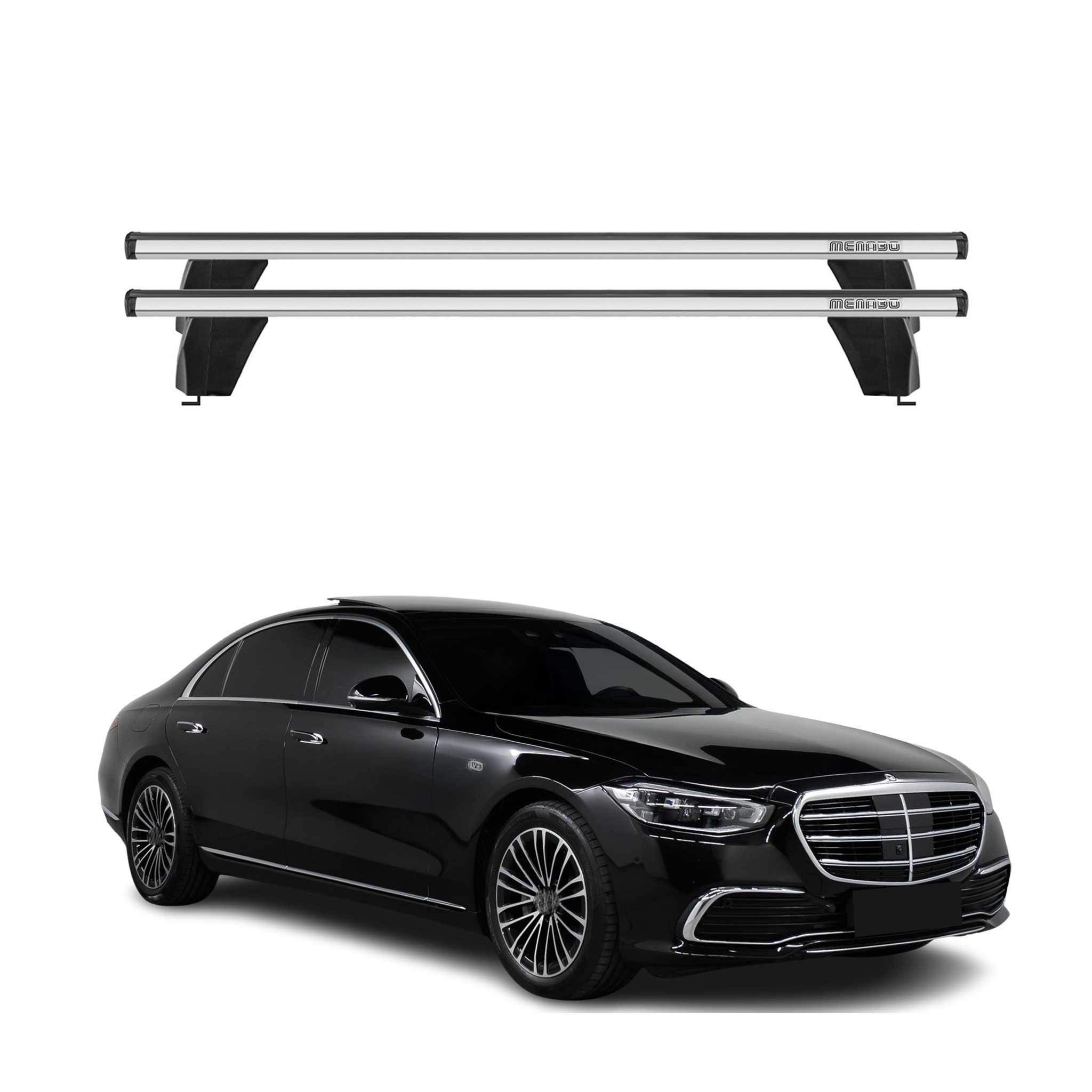 Roof Racks Cross Bars Carrier for Mercedes S Class W223 2020-2026 Alu Gray 2x