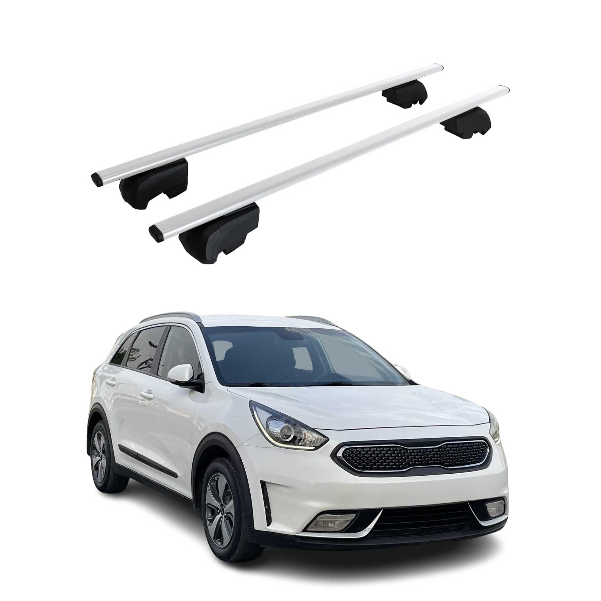 2017-2022 Kia Niro 1.gen Roof Rack Cross Bars Silver