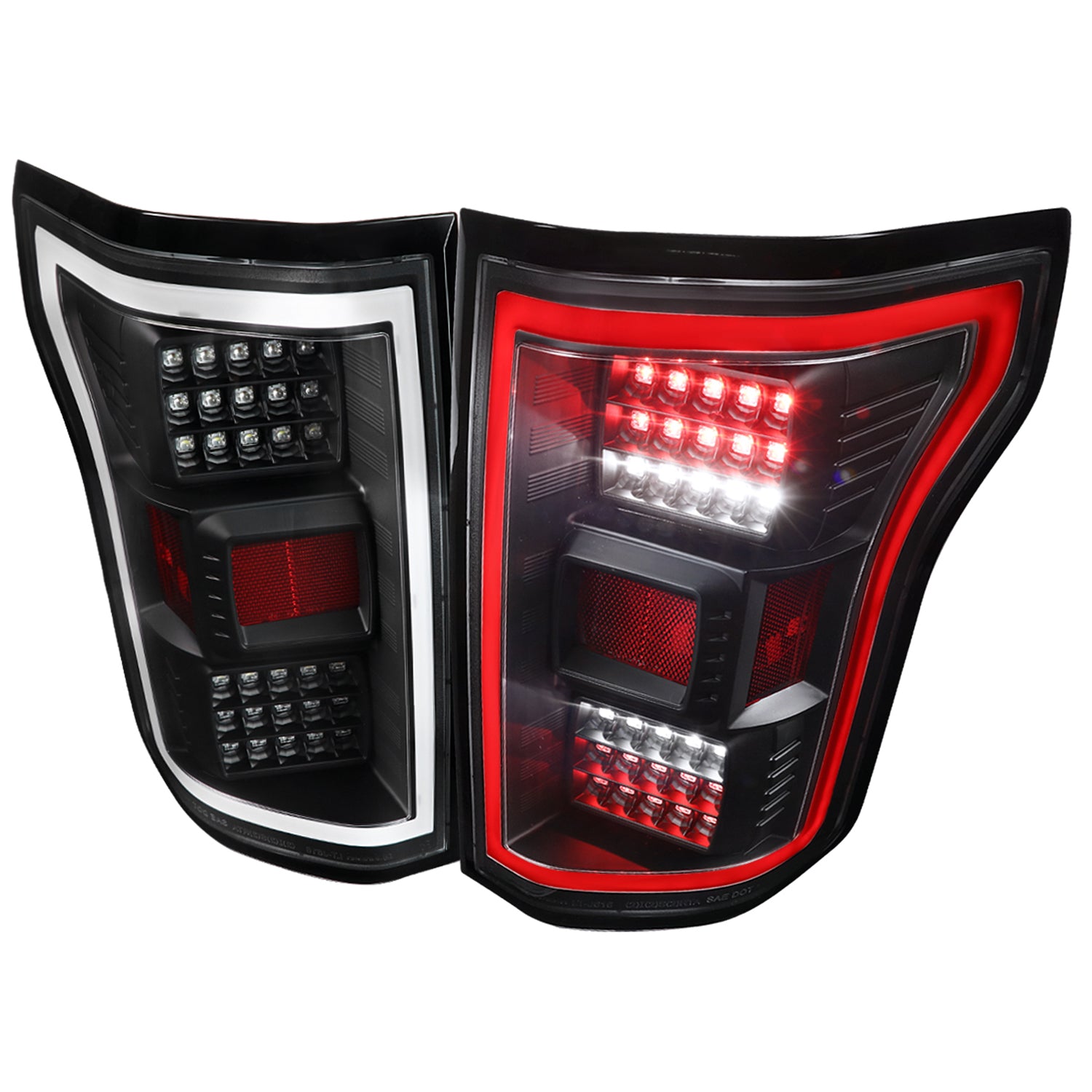 2015-2017 Ford F-150 V2 LED Tail Lights Matte Black Housing/Clear Lens