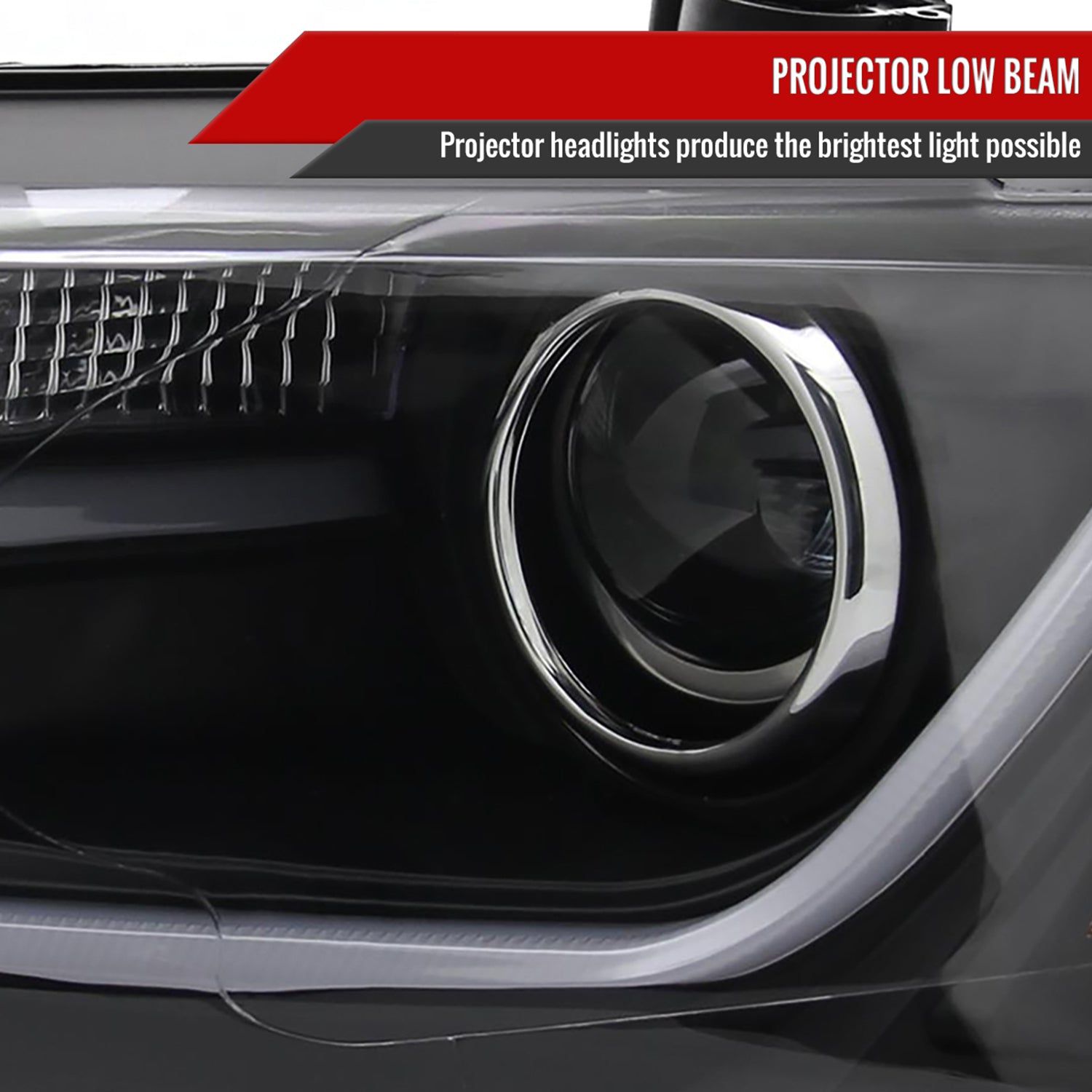 2011-2018 VW Jetta MK6 LED Bar Projector Headlights Matte Black/Clear Lens