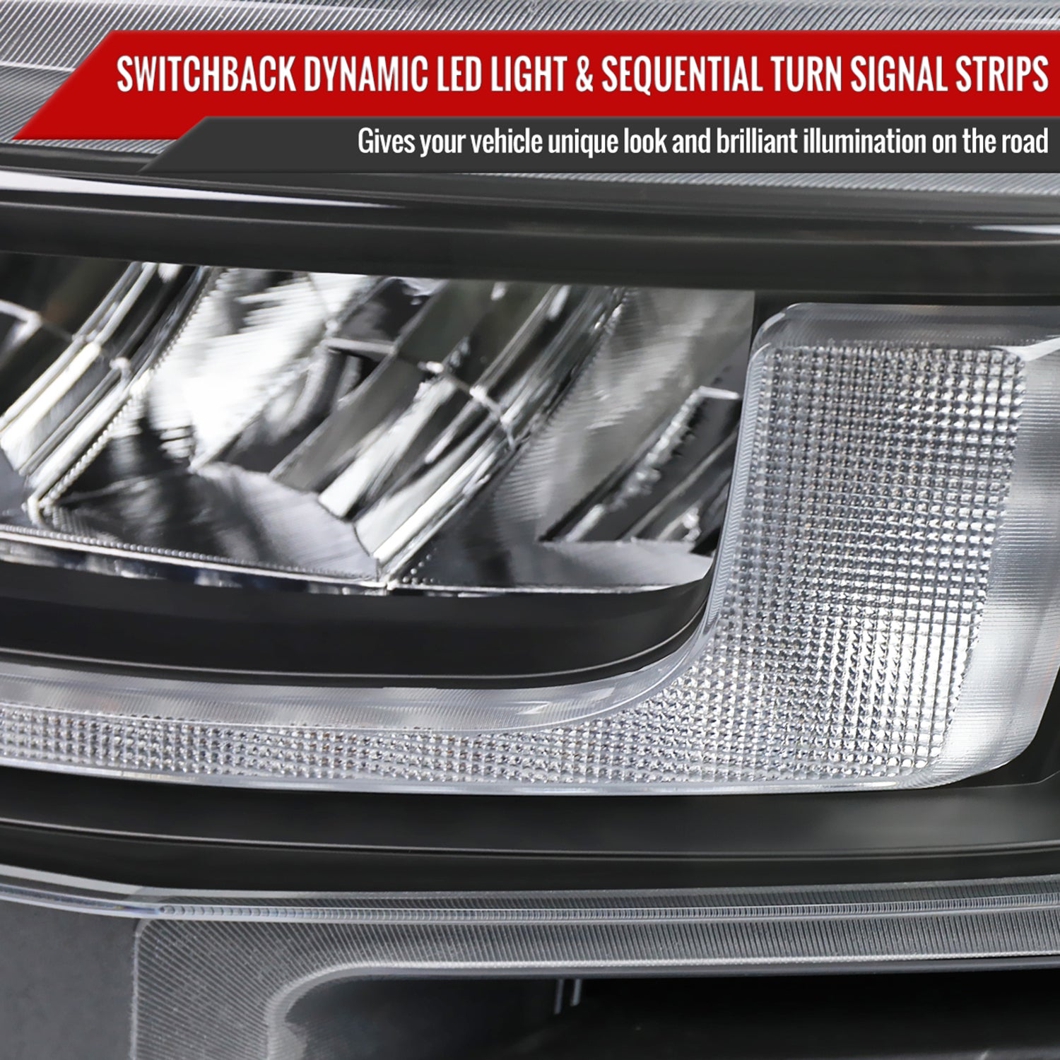 2019-2021 Chevy Silverado 1500 Full LED Projector Headlights LED Signal Black