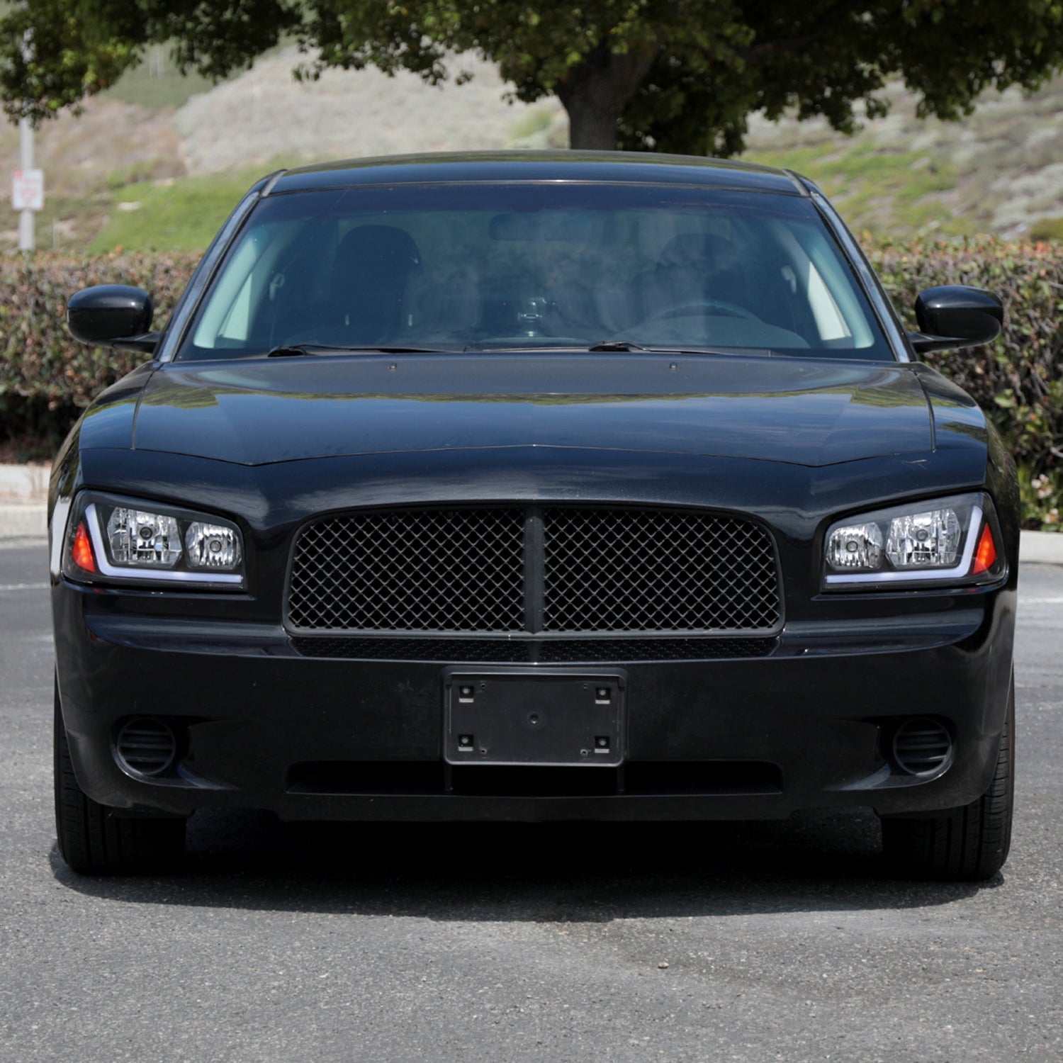 2006-2010 Dodge Charger Sequential LED Bar Factory Headlights Matt Black
