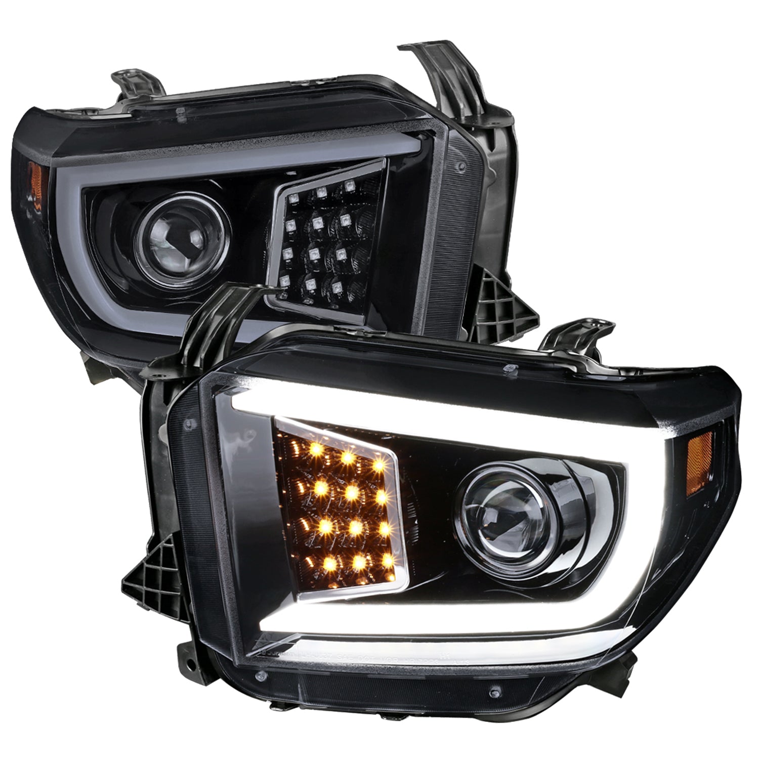 2014-2021 Toyota Tundra LED CBar Projector Headlights Turn Signal Lights Smoke