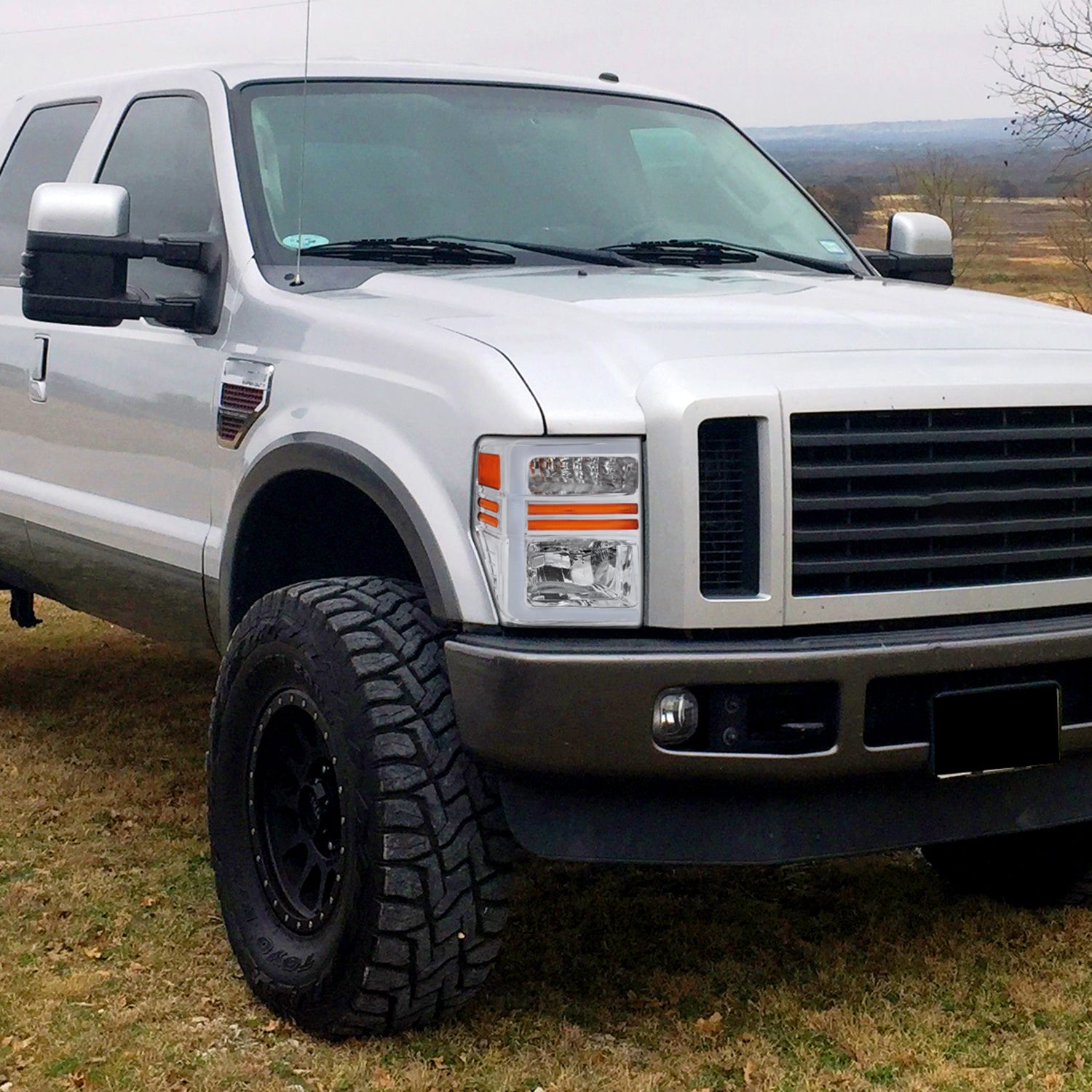 2008-2010 Ford F-250/350/450/550 SuperDuty Signal Factory Headlights Chrome