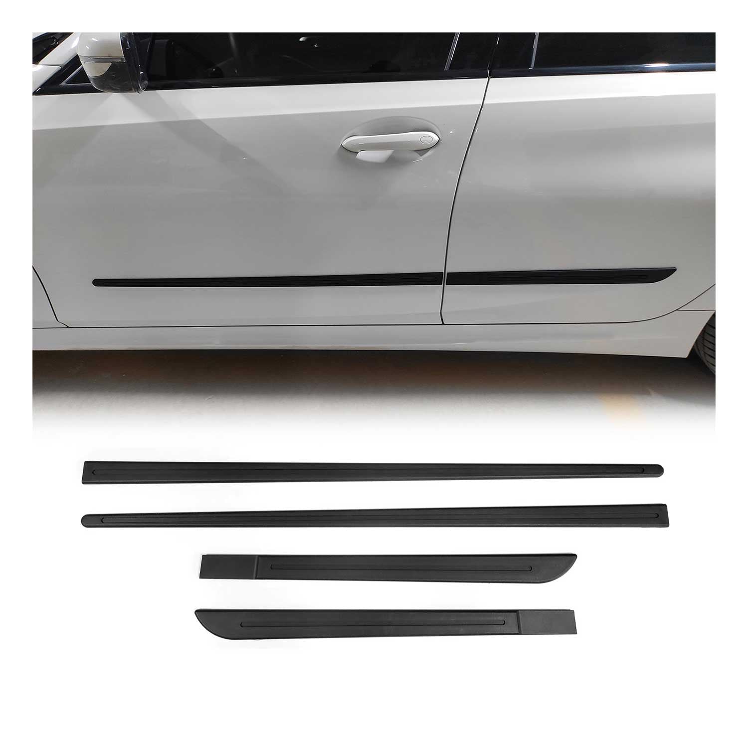 Mini Cooper Side Door Molding Trim Skirt Garnish Black 4 Pcs