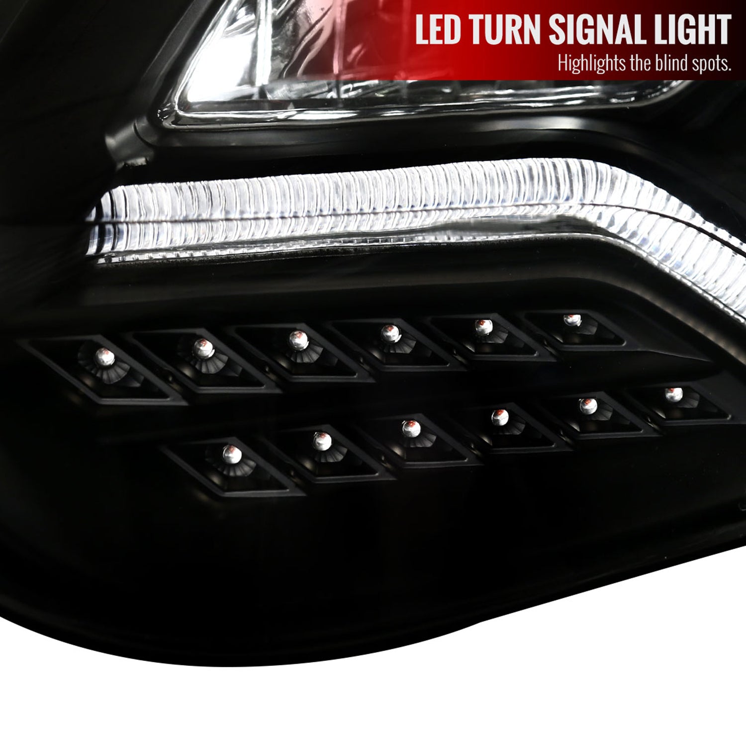2012-2014 Ford Focus LED Bar Projector Headlights LED Turn Signal Lights Black