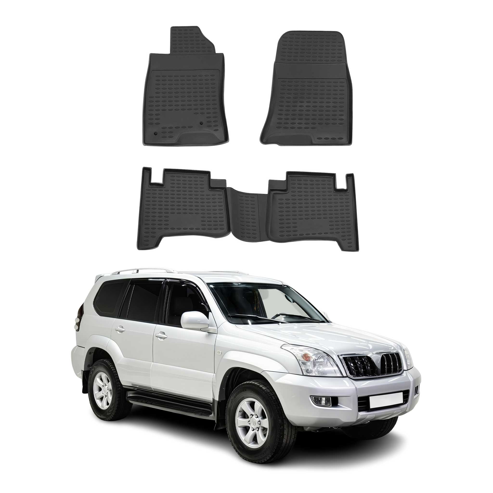2003-2009 Lexus GX 470 Floor Mats Liners Full Set All Weather Black