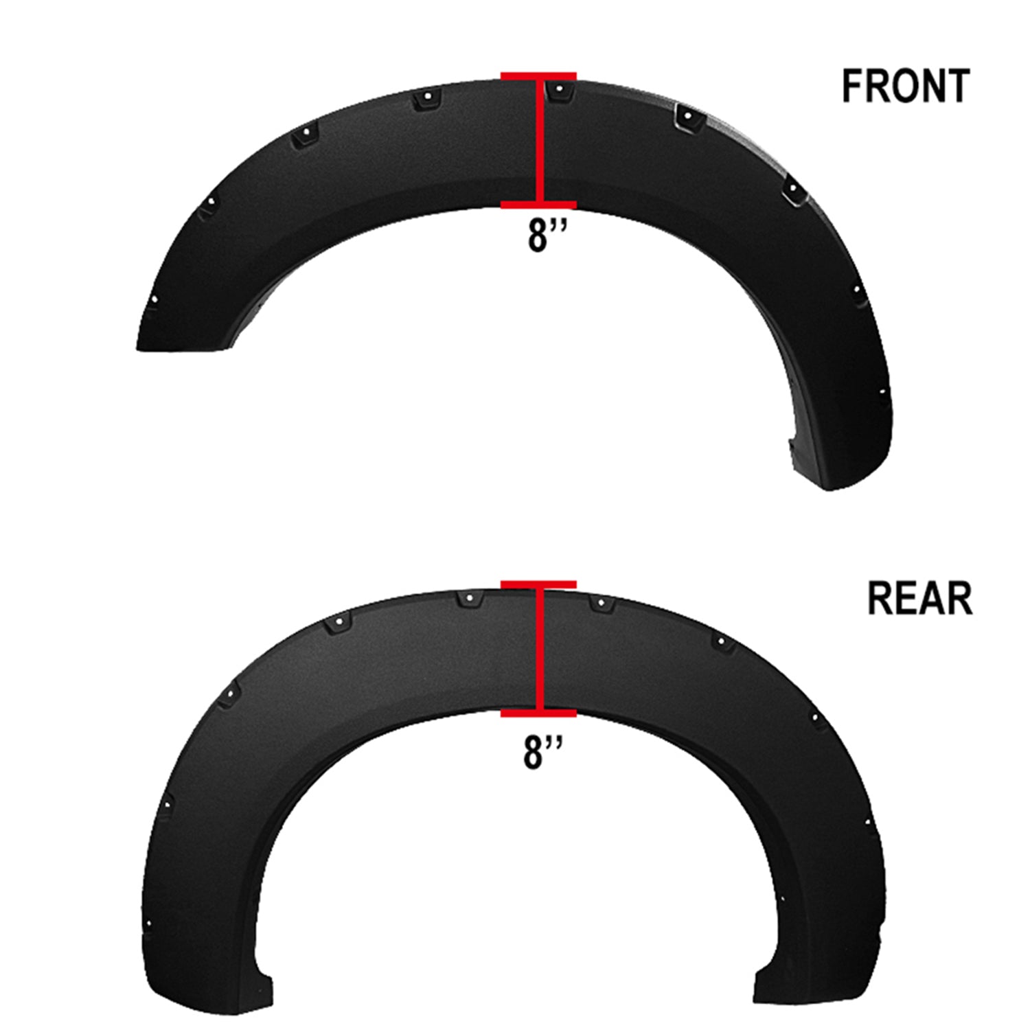 2011-2016 Ford F-250 / F-350 SuperDuty Short Bed Only Textured Rivet Style Fender Flares 1 set of 4 pieces