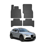 2018-2026 Alfa Romeo Stelvio Floor Mats Liners Full Set All Weather Rubber Black