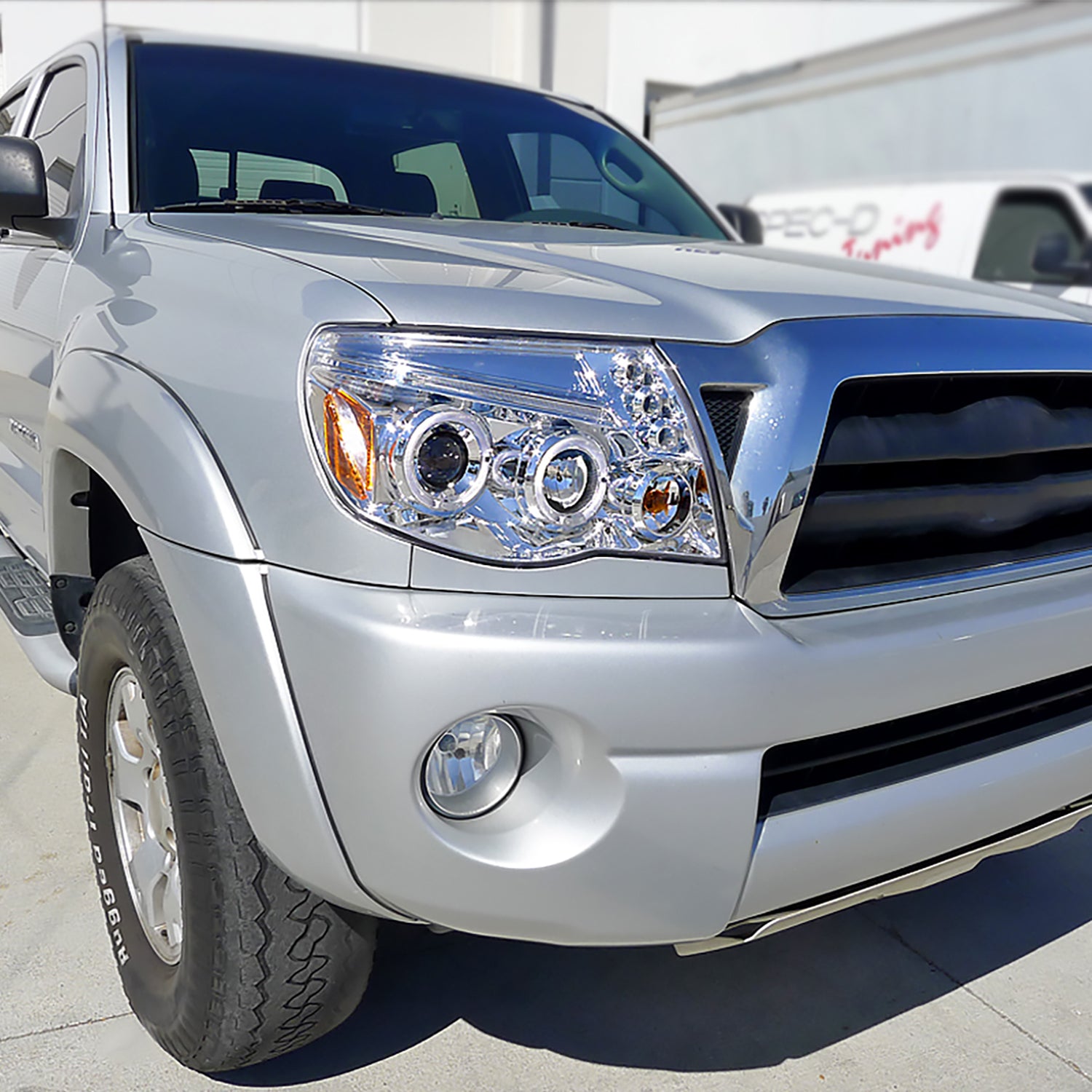 2005-2011 Toyota Tacoma Dual Halo Projector Headlights Chrome/Clear Lens