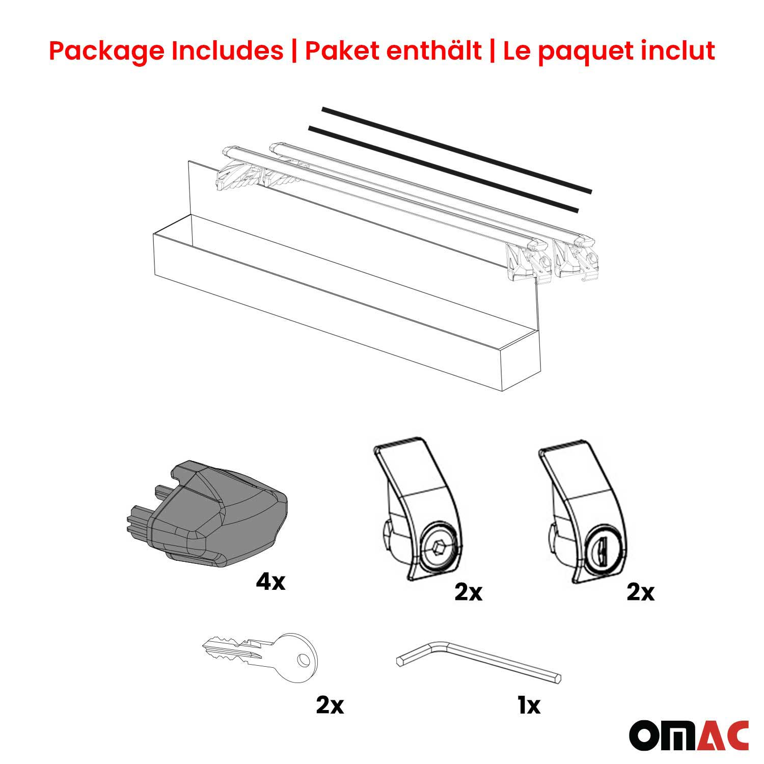 1992-1999 BMW 3 Series E36 Wagon Roof Rack Cross Bars Black