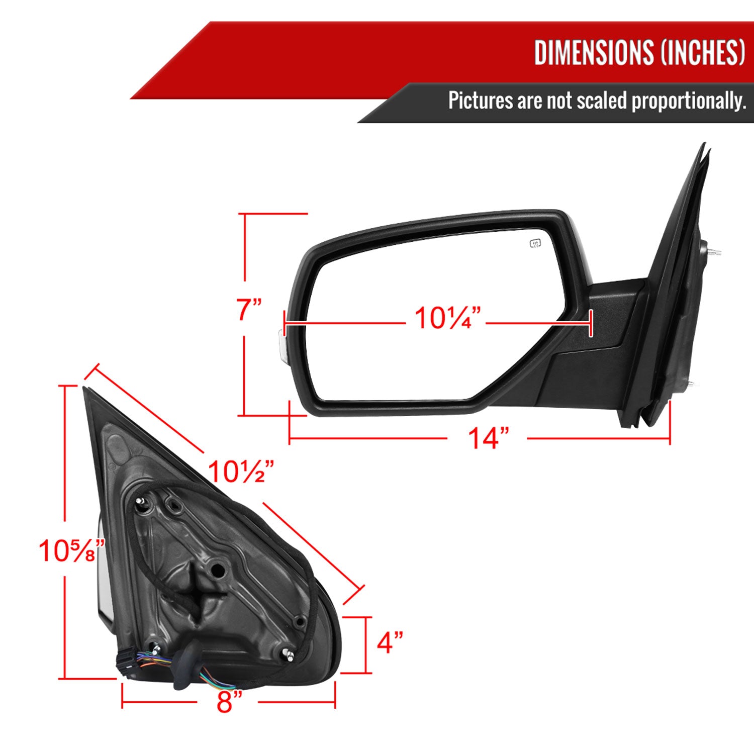 2014-2018 Chevy Silverado/ Sierra Chrome Auto-Fold & Heated Side Mirror Driver