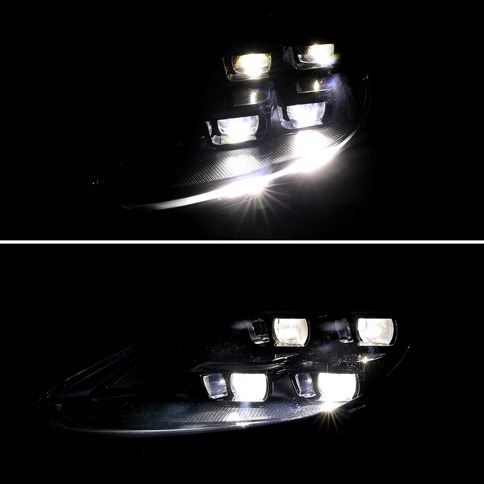 For Porsche Cayenne 958.2 2015-2017 Matrix LED Projector Headlights DRL Dynamic Black Clear Lens Glossy Trim