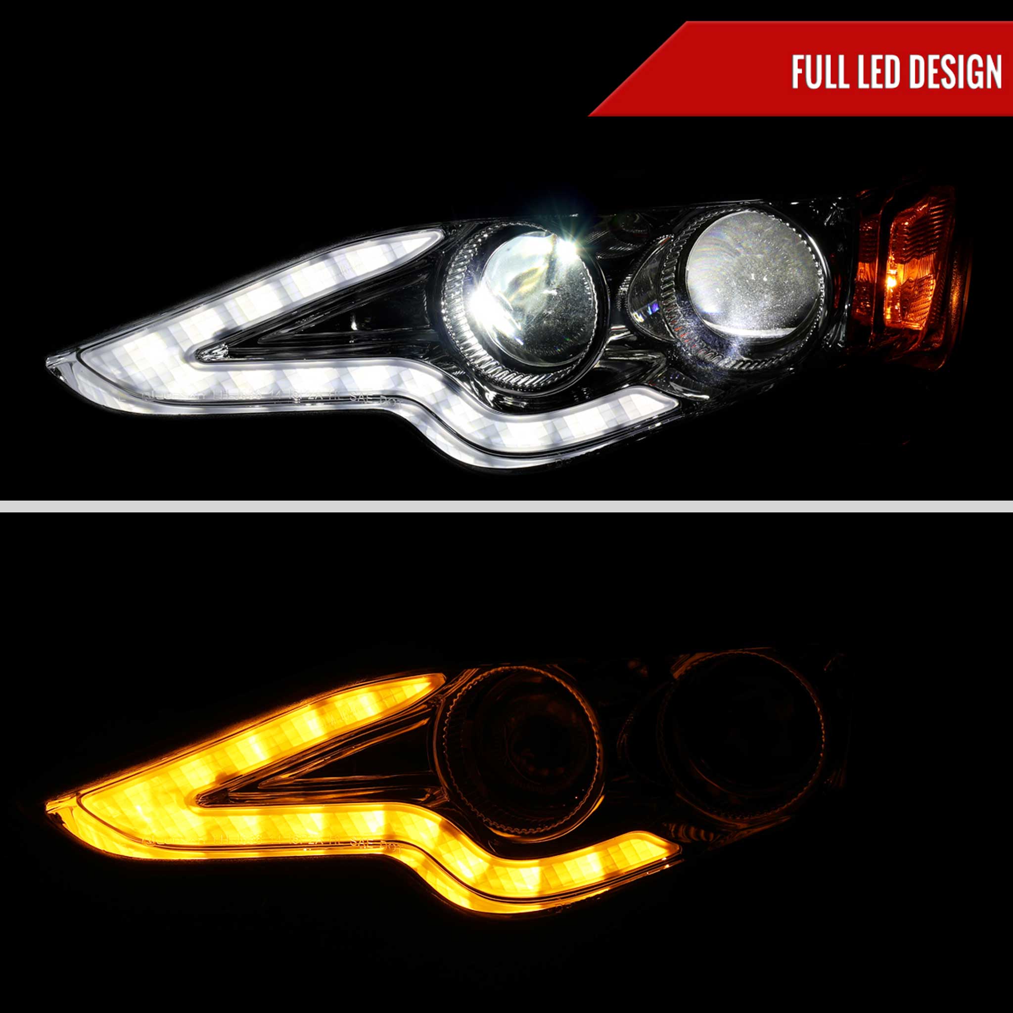 For Lexus IS250 IS350 2014-2016 Full LED Project healight Chrome Housing Clear lens