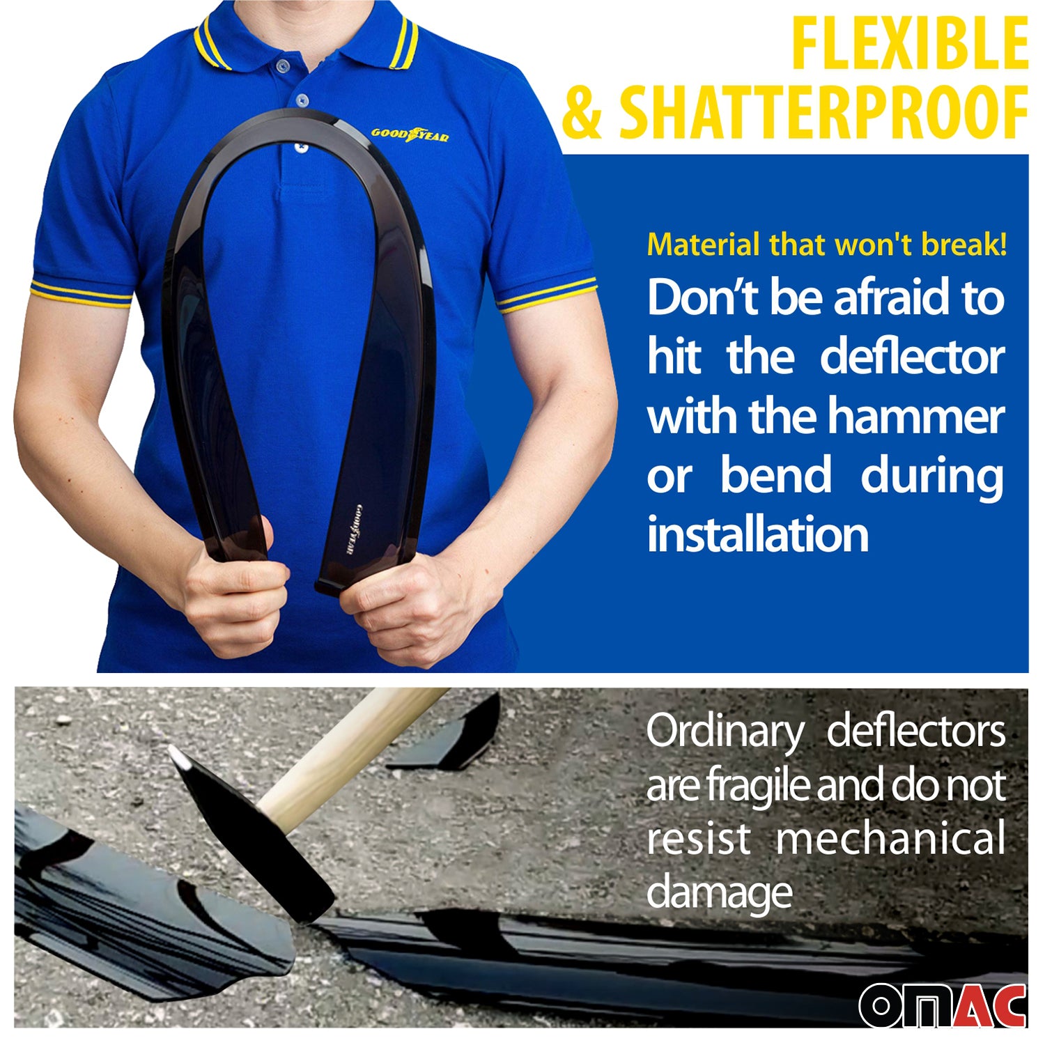 Goodyear Wind Deflectors for Hyundai Elantra 2017-2020 Sedan In-channel Smoke 4x