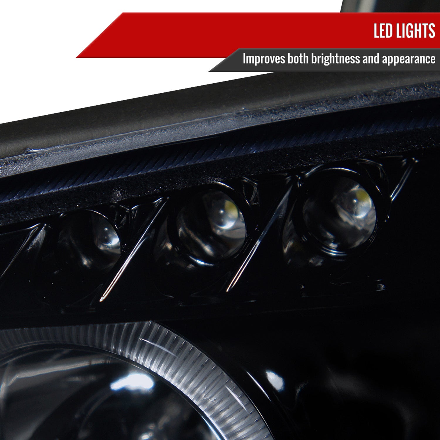 2001-2005 Mazda Miata MX-5 Dual Halo Projector Headlights Glossy Black/Smoke