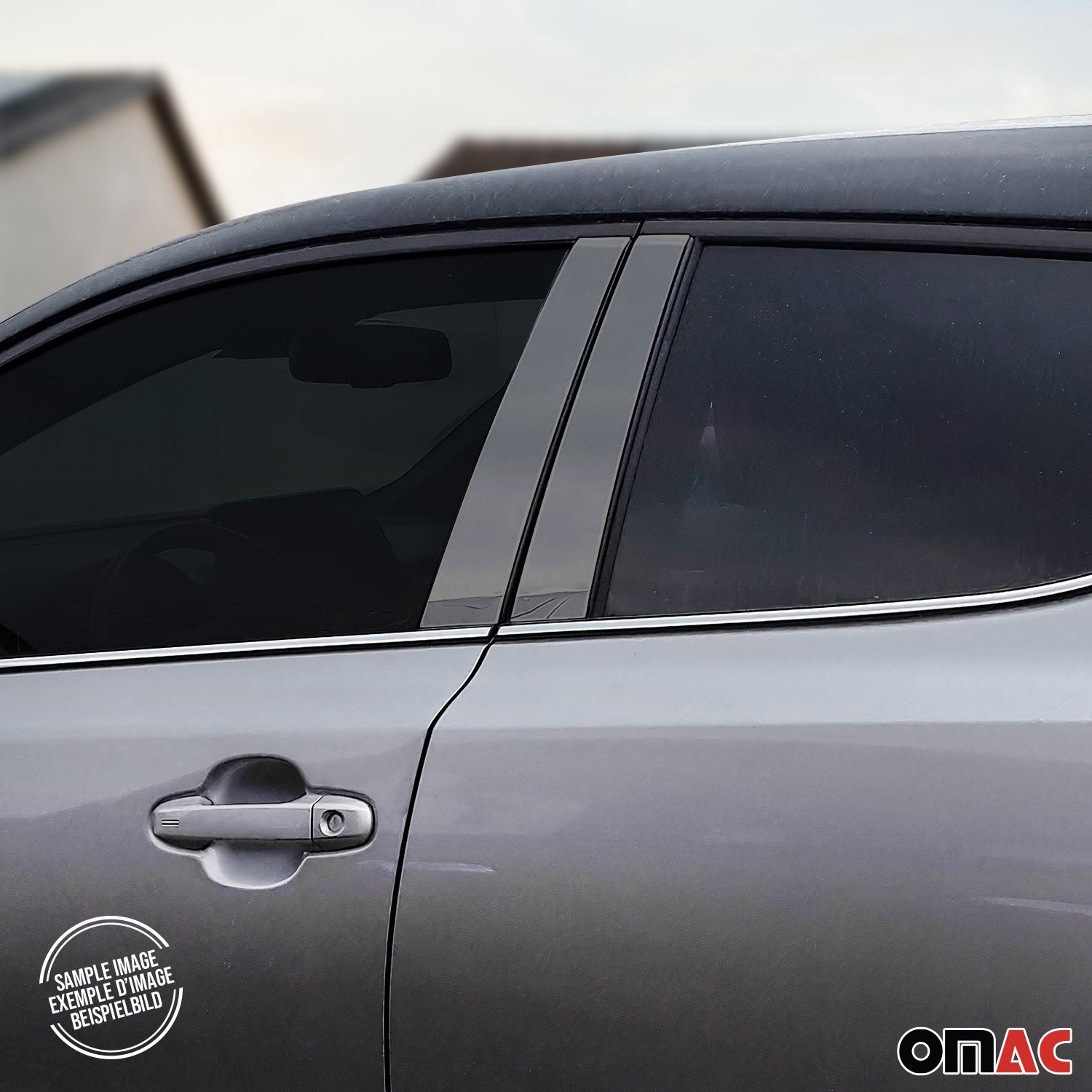 2011-2016 Mini Countryman R60 Window B Pillar Posts Door Trim Stainless Steel Dark 4x